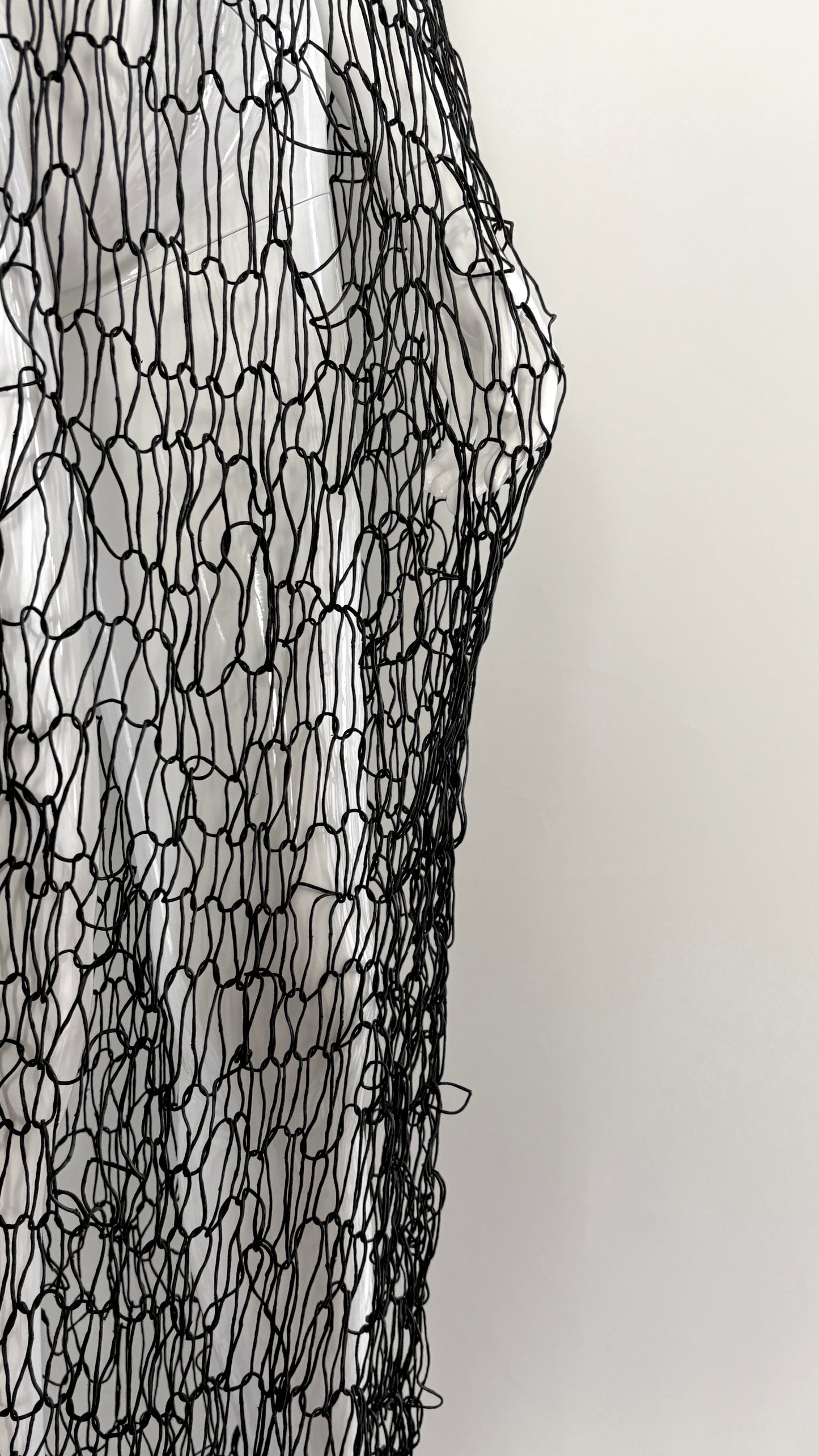 Michiko Koshino loose knit dress with mohair trim