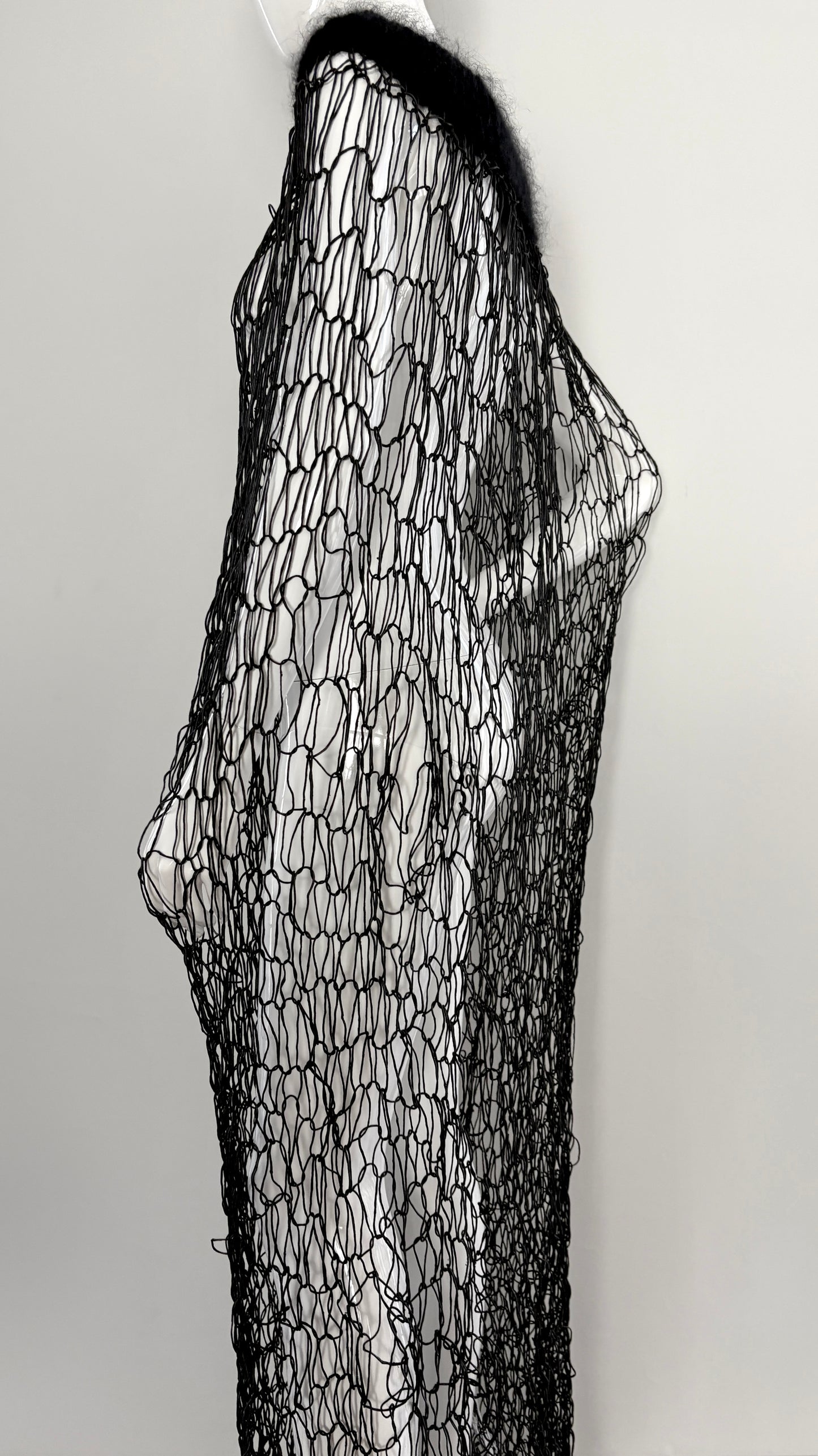 Michiko Koshino loose knit dress with mohair trim