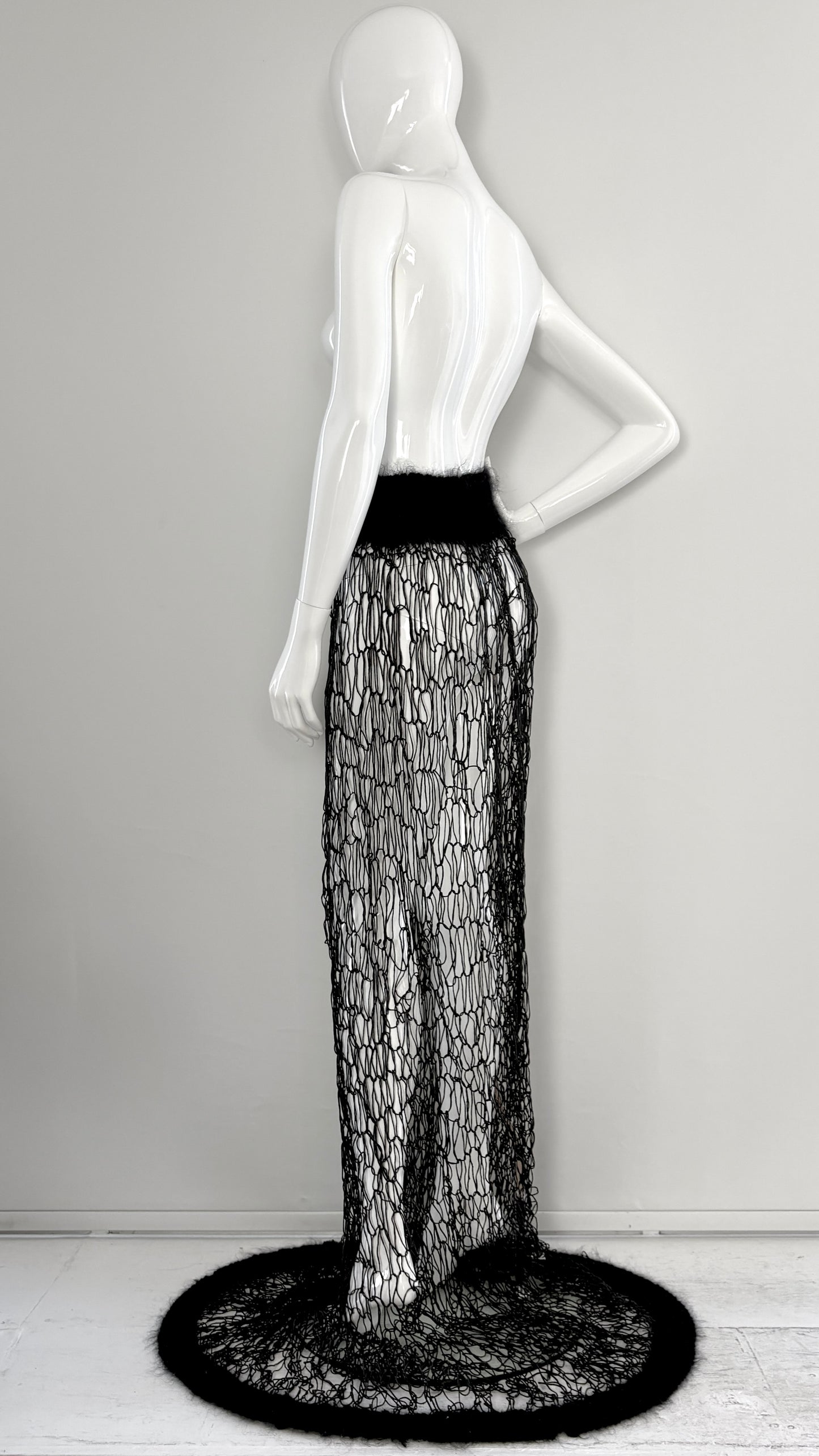 Michiko Koshino loose knit dress with mohair trim