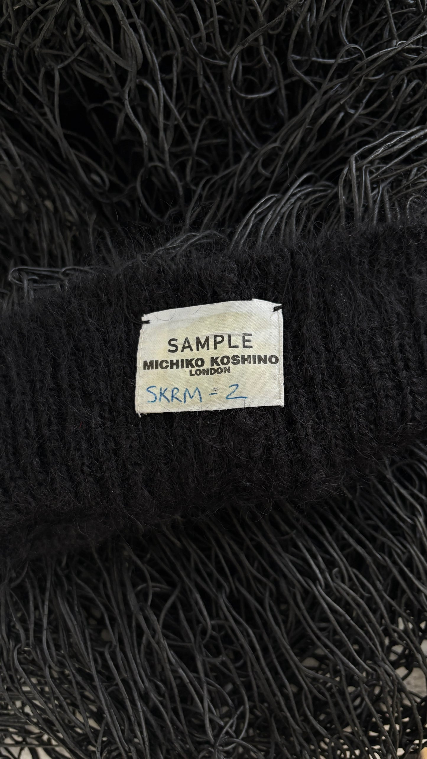 Michiko Koshino loose knit dress with mohair trim