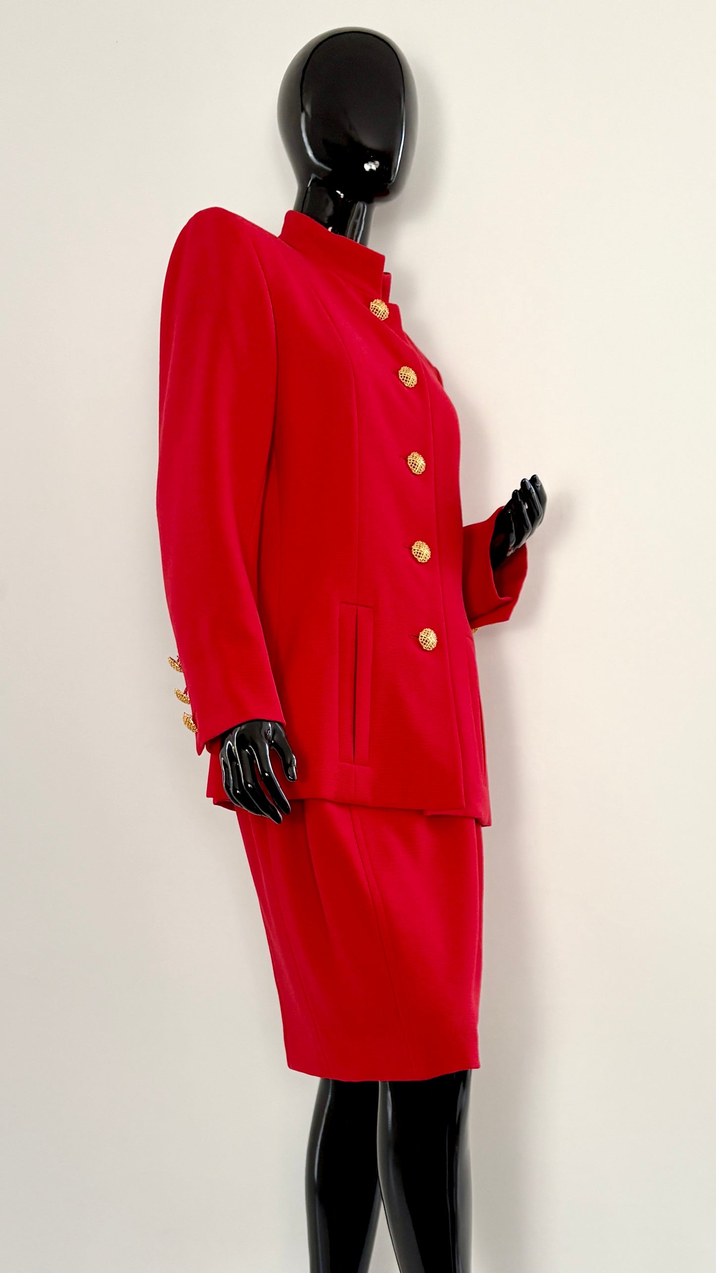 Yves Saint Laurent red two piece suit