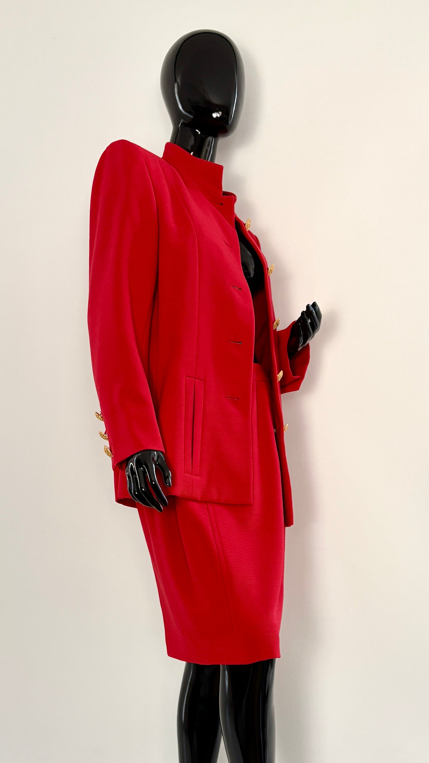 Yves Saint Laurent red two piece suit