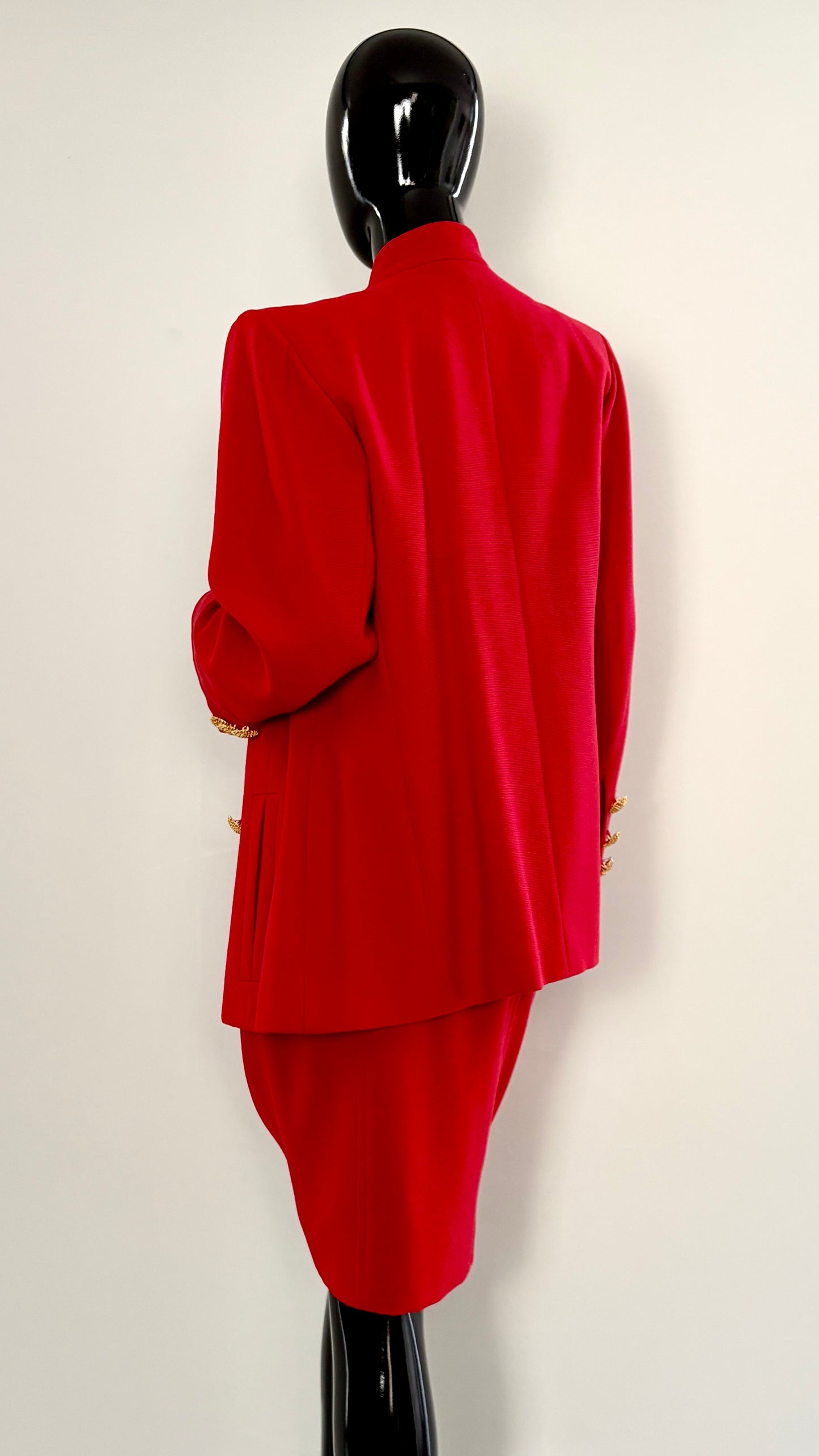 Yves Saint Laurent red two piece suit