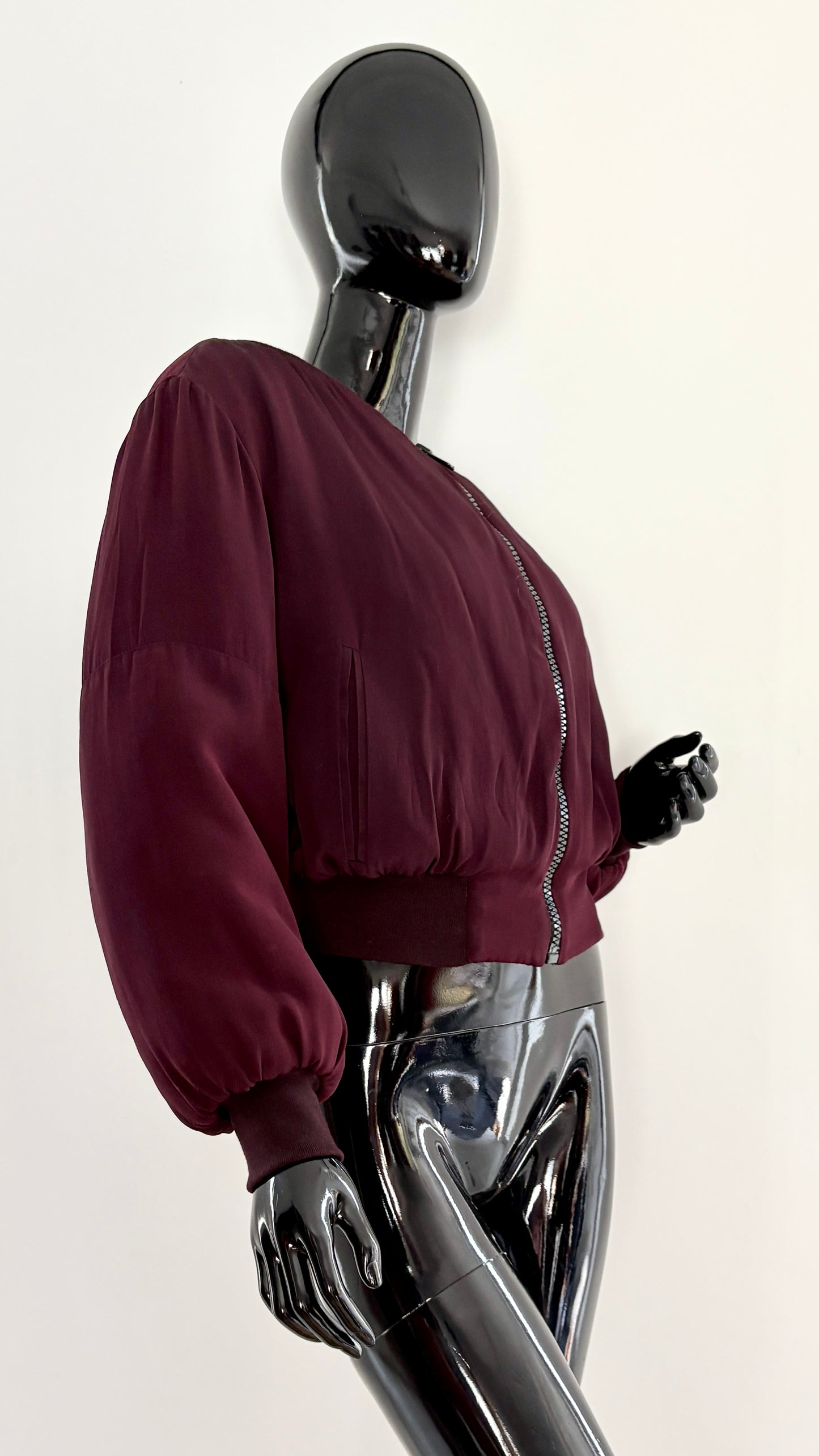 Ozbek cropped bomber jacket with gold wings