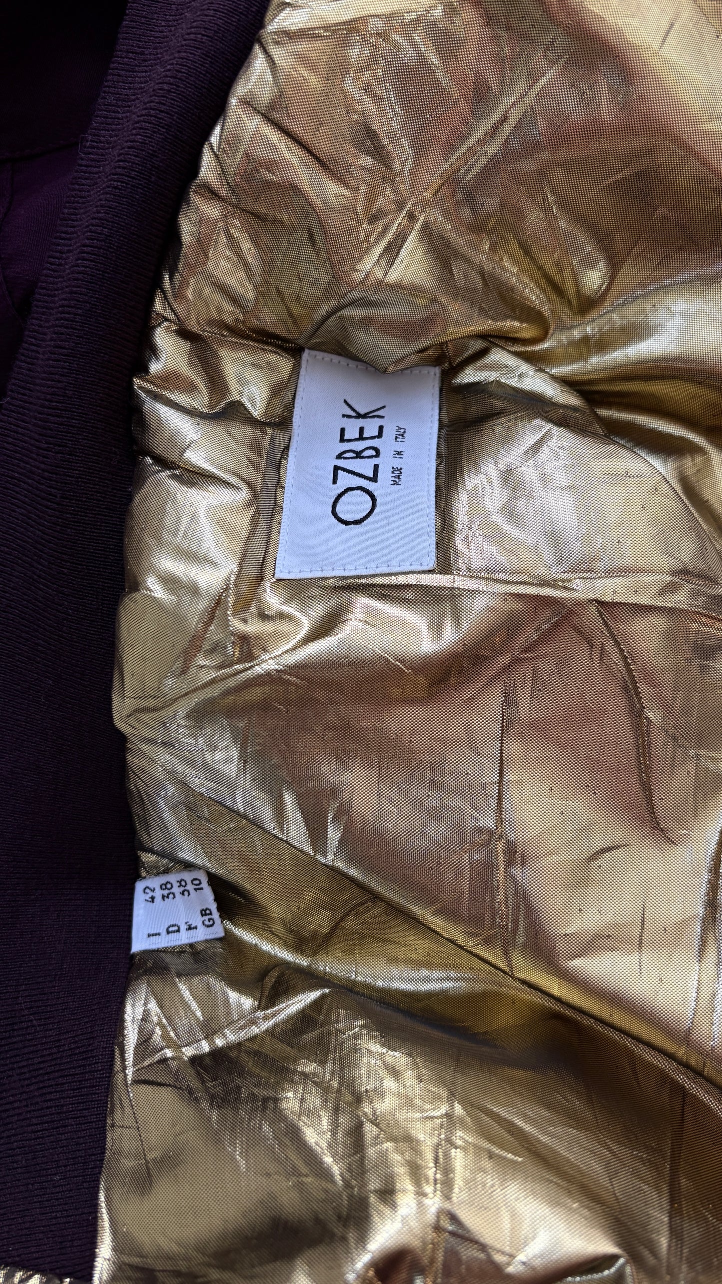 Ozbek cropped bomber jacket with gold wings