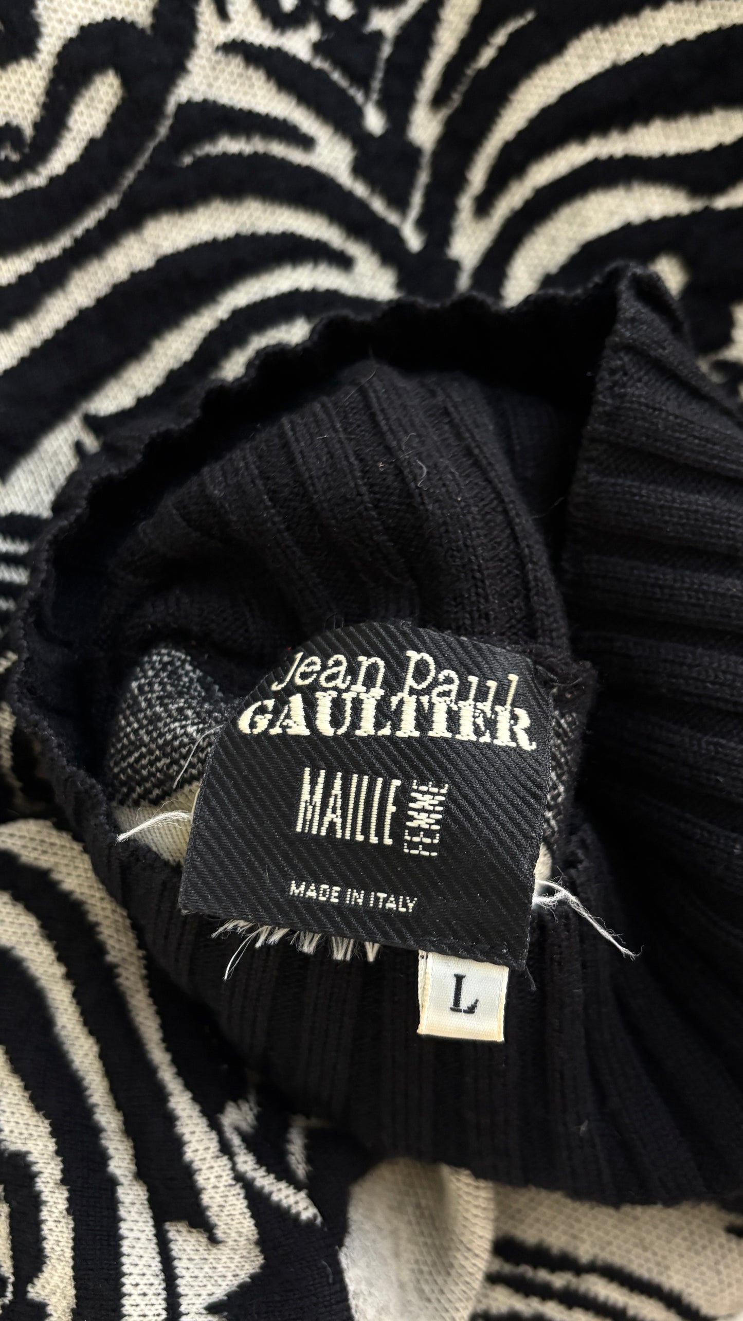 Jean Paul Gaultier abstract knit top