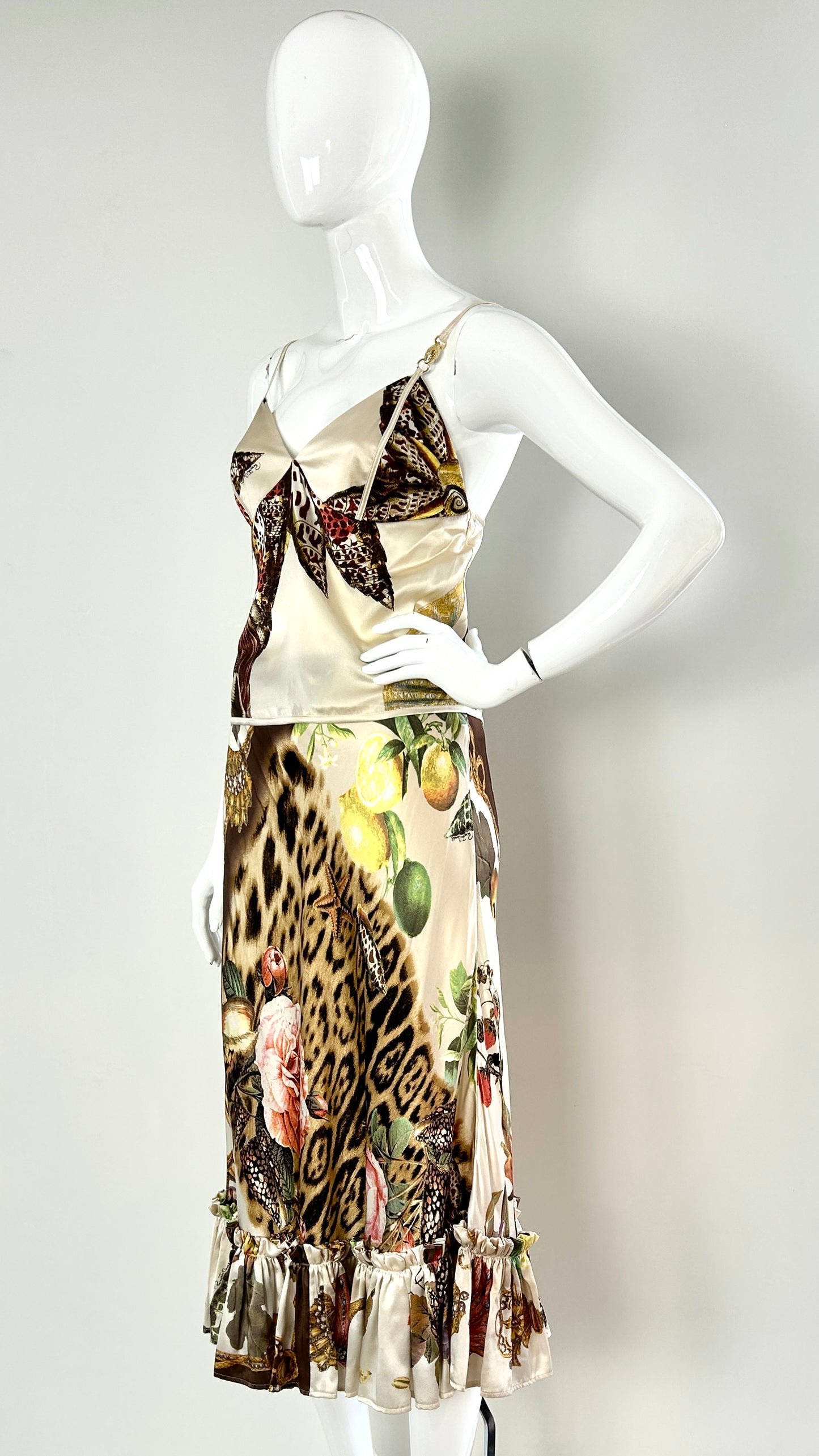 Roberto Cavalli leopard/floral print ensemble