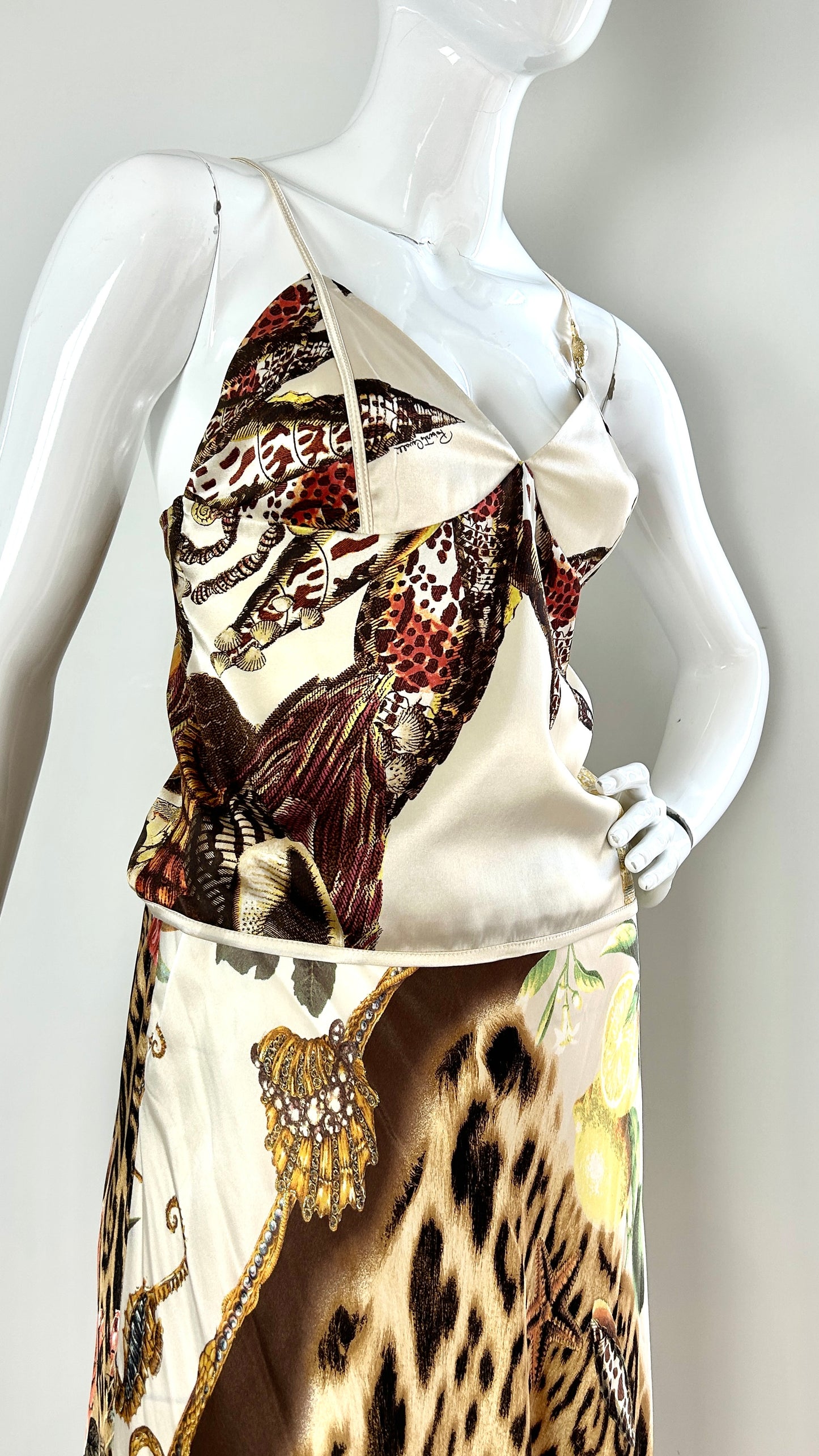 Roberto Cavalli leopard/floral print ensemble