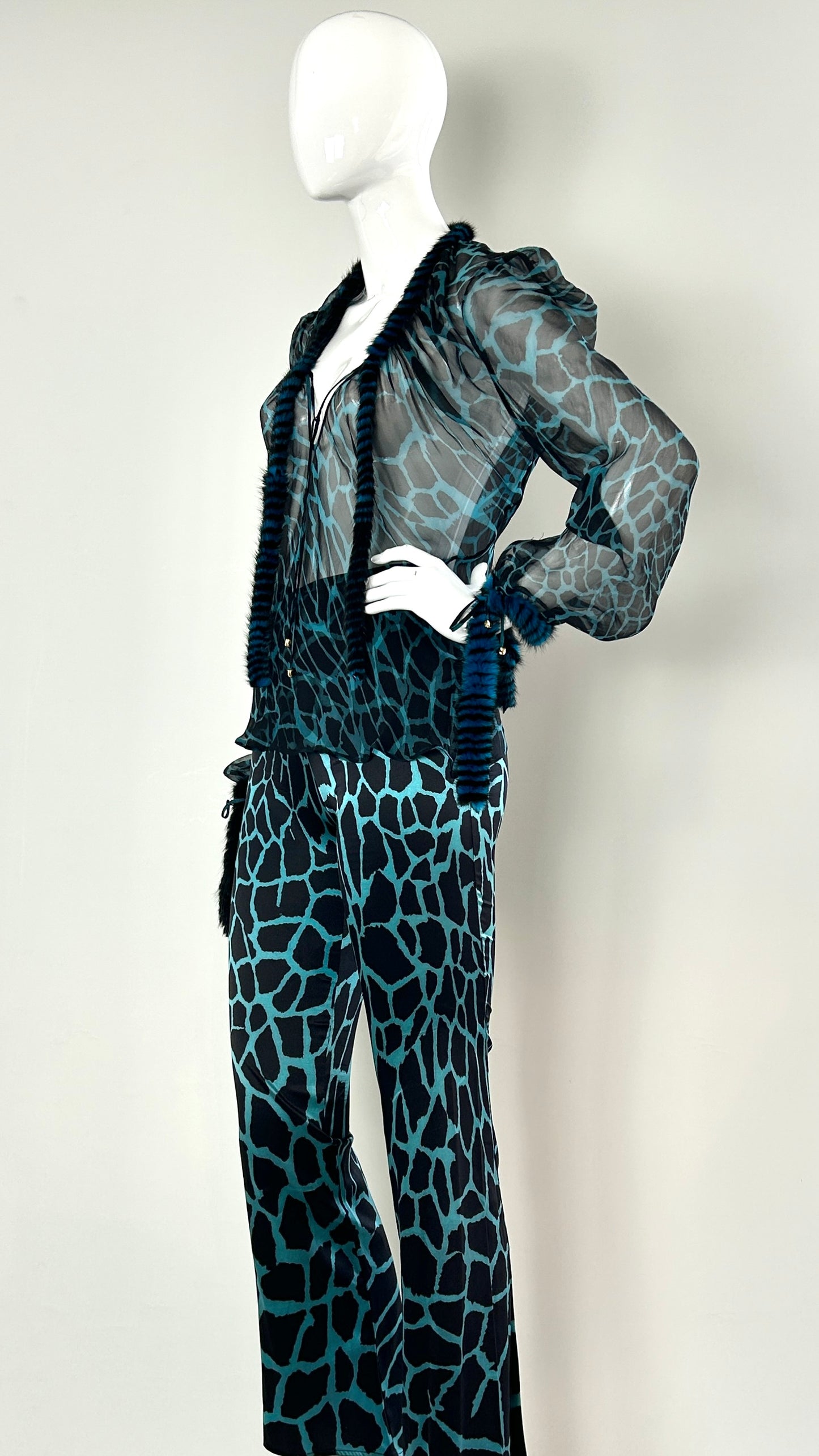 Roberto Cavalli Giraffe print ensemble