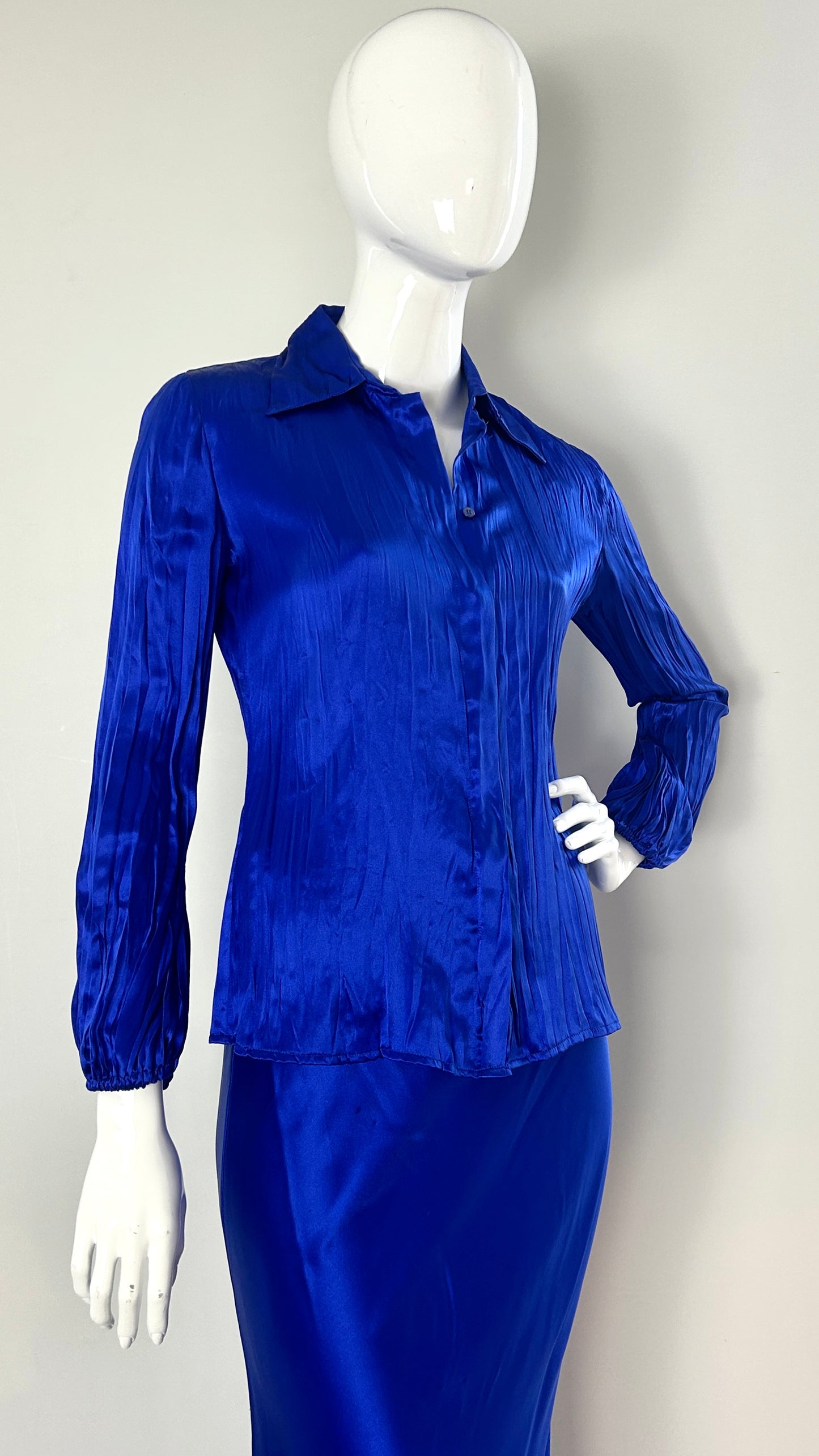Roberto Cavalli ultramarine silk ensemble