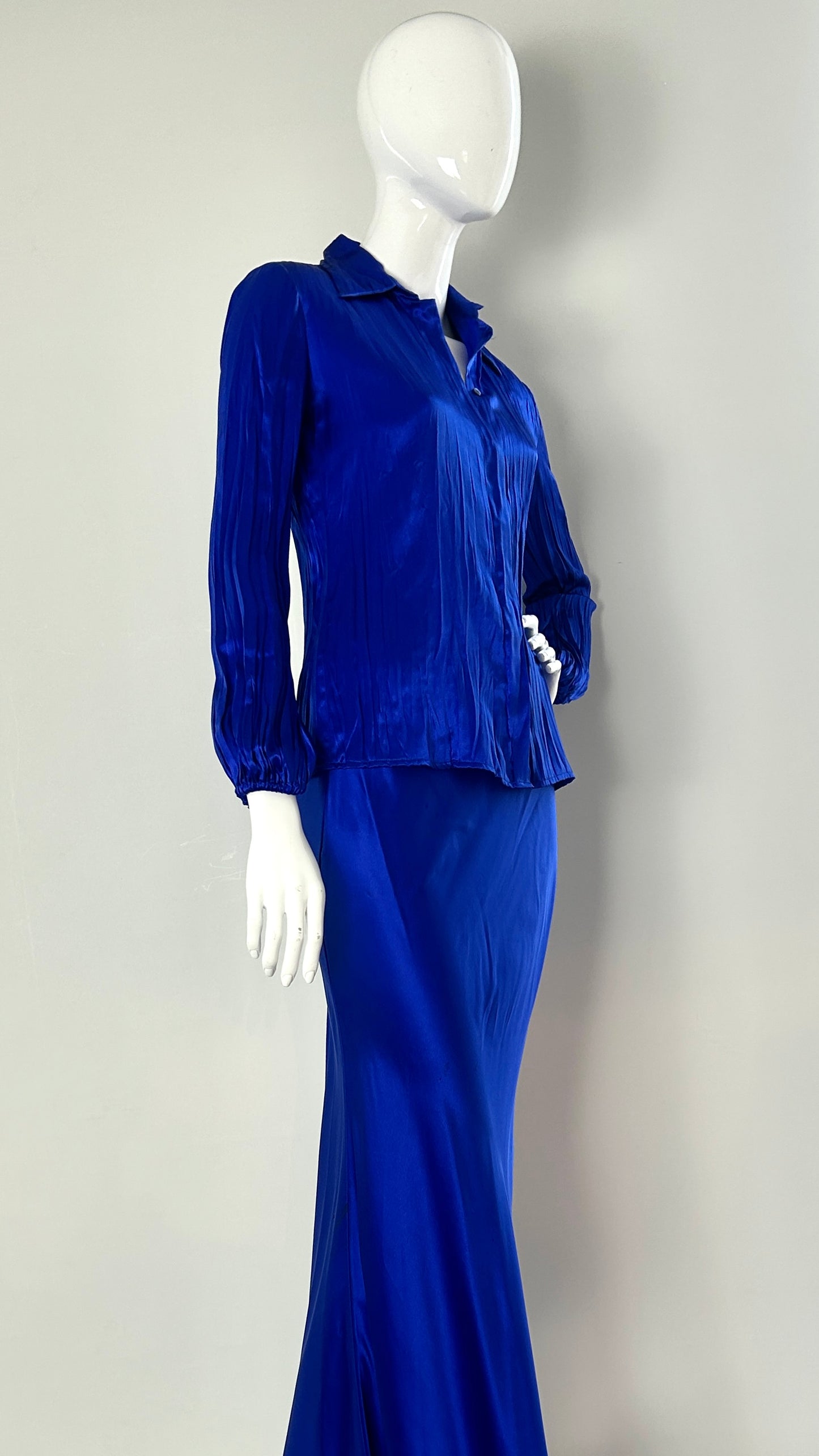 Roberto Cavalli ultramarine silk ensemble