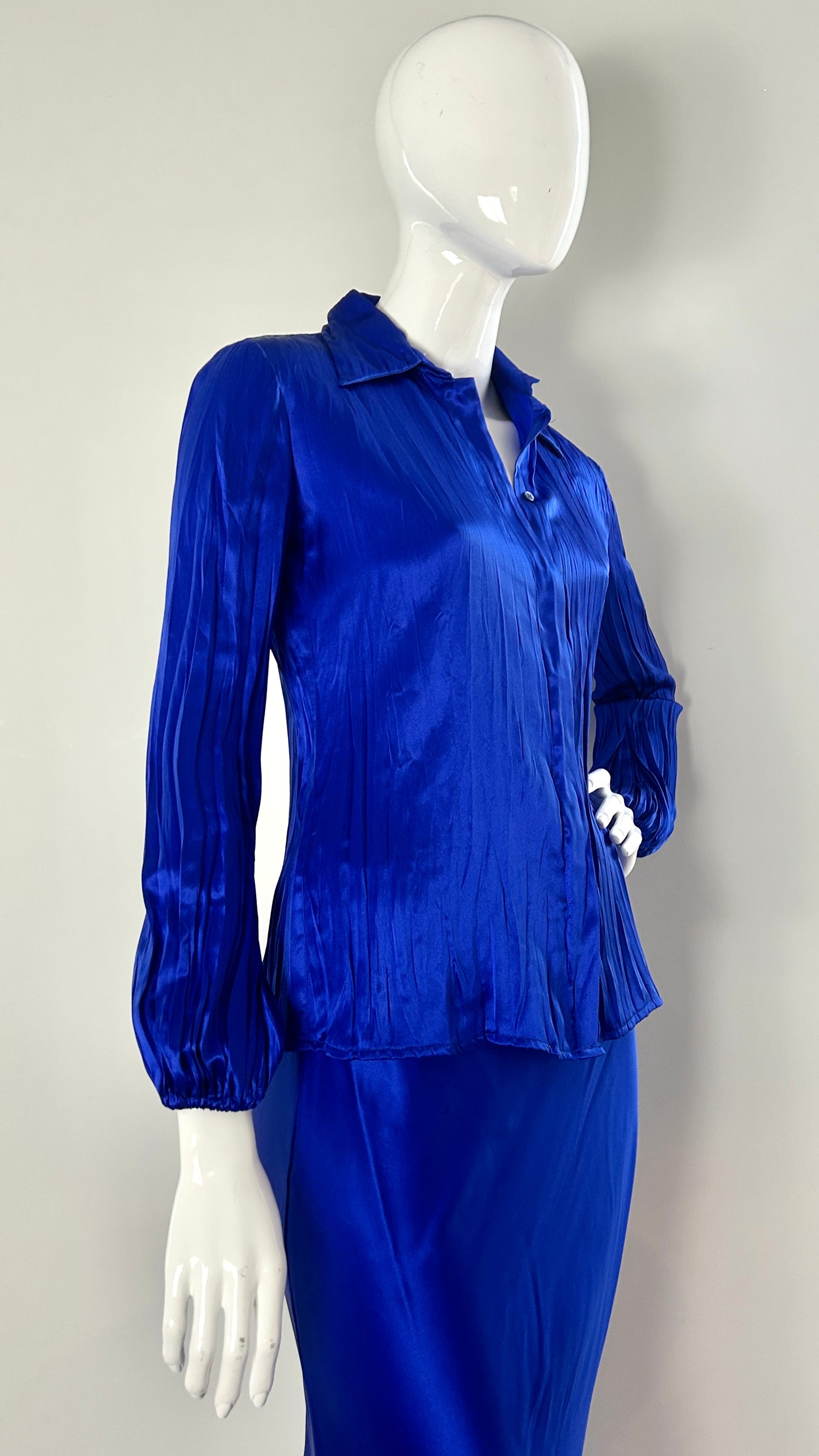 Roberto Cavalli ultramarine silk ensemble