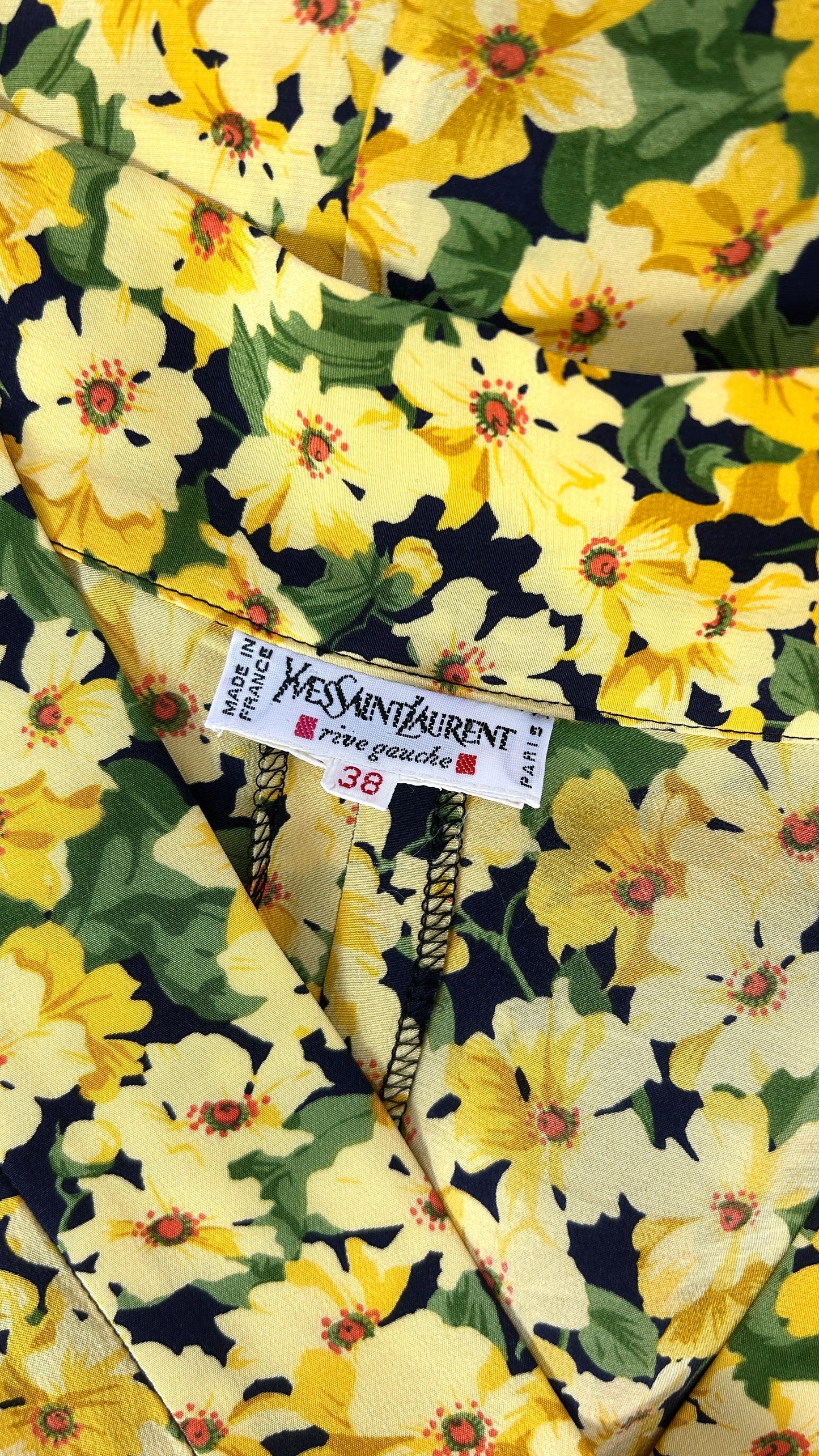 Yves Saint Laurent yellow floral dress
