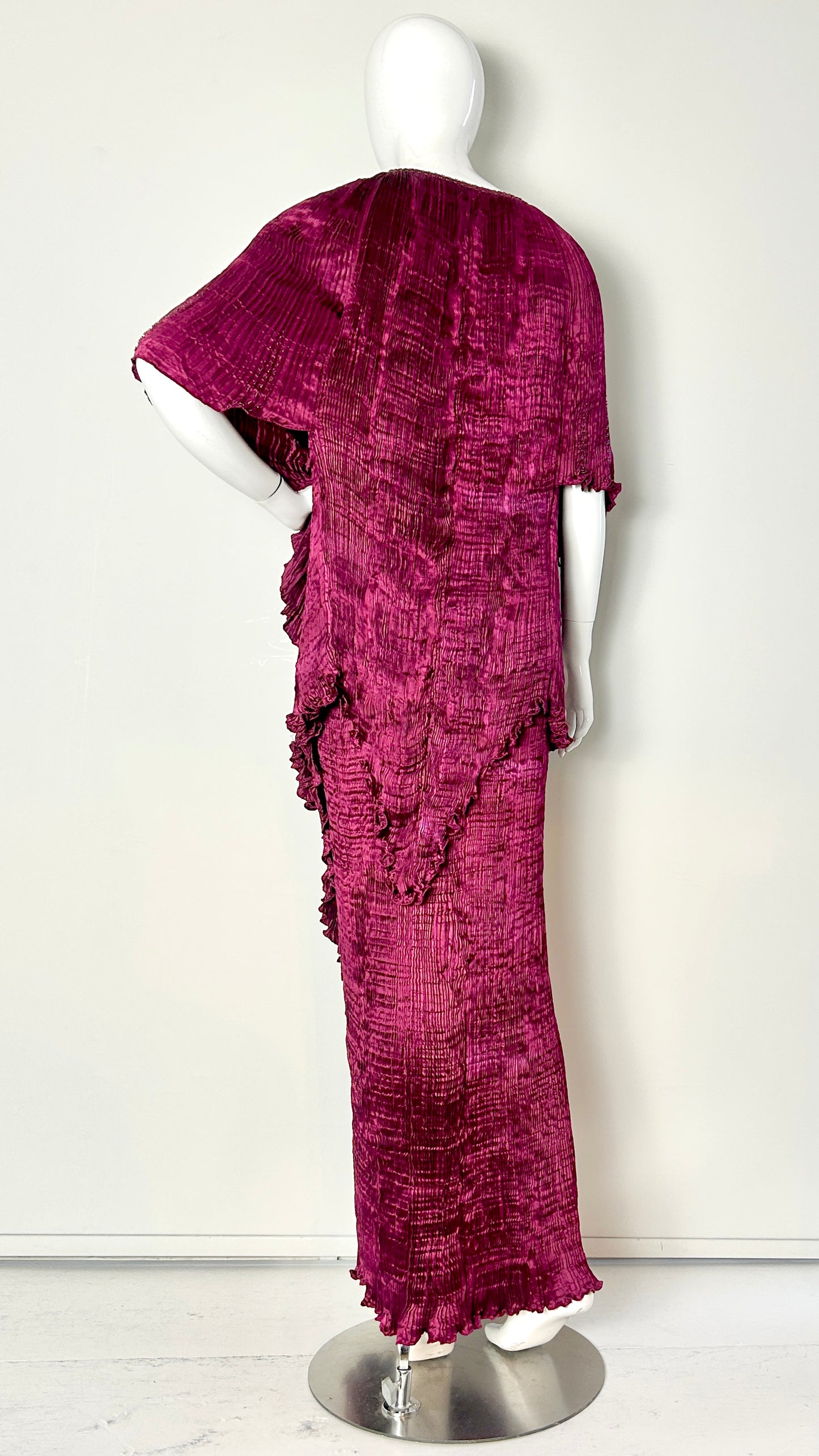 Charles and Patricia Lester pleated and beaded ensemble