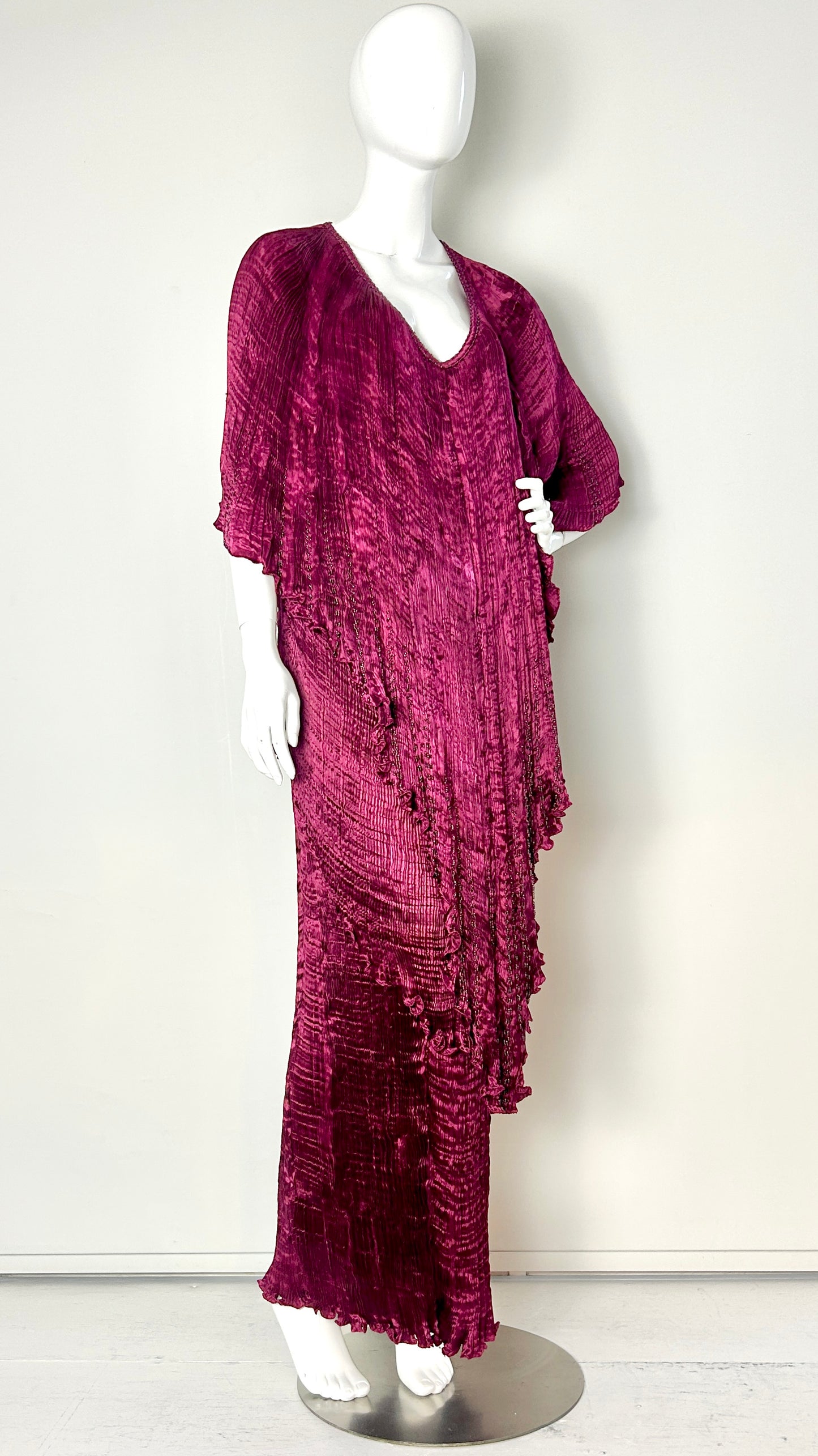 Charles and Patricia Lester pleated and beaded ensemble