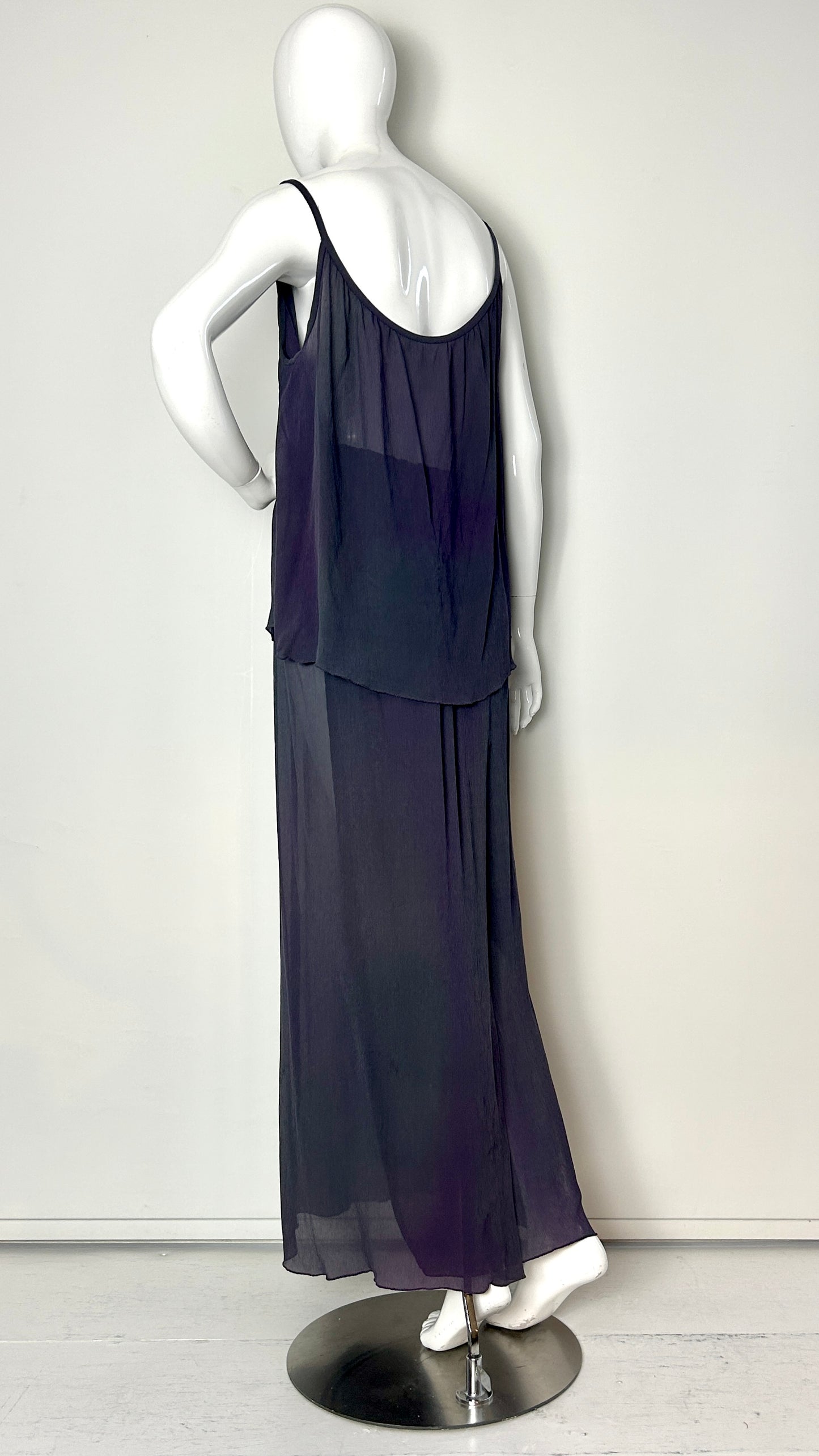 Charles and Patricia Lester abstract dye chiffon ensemble