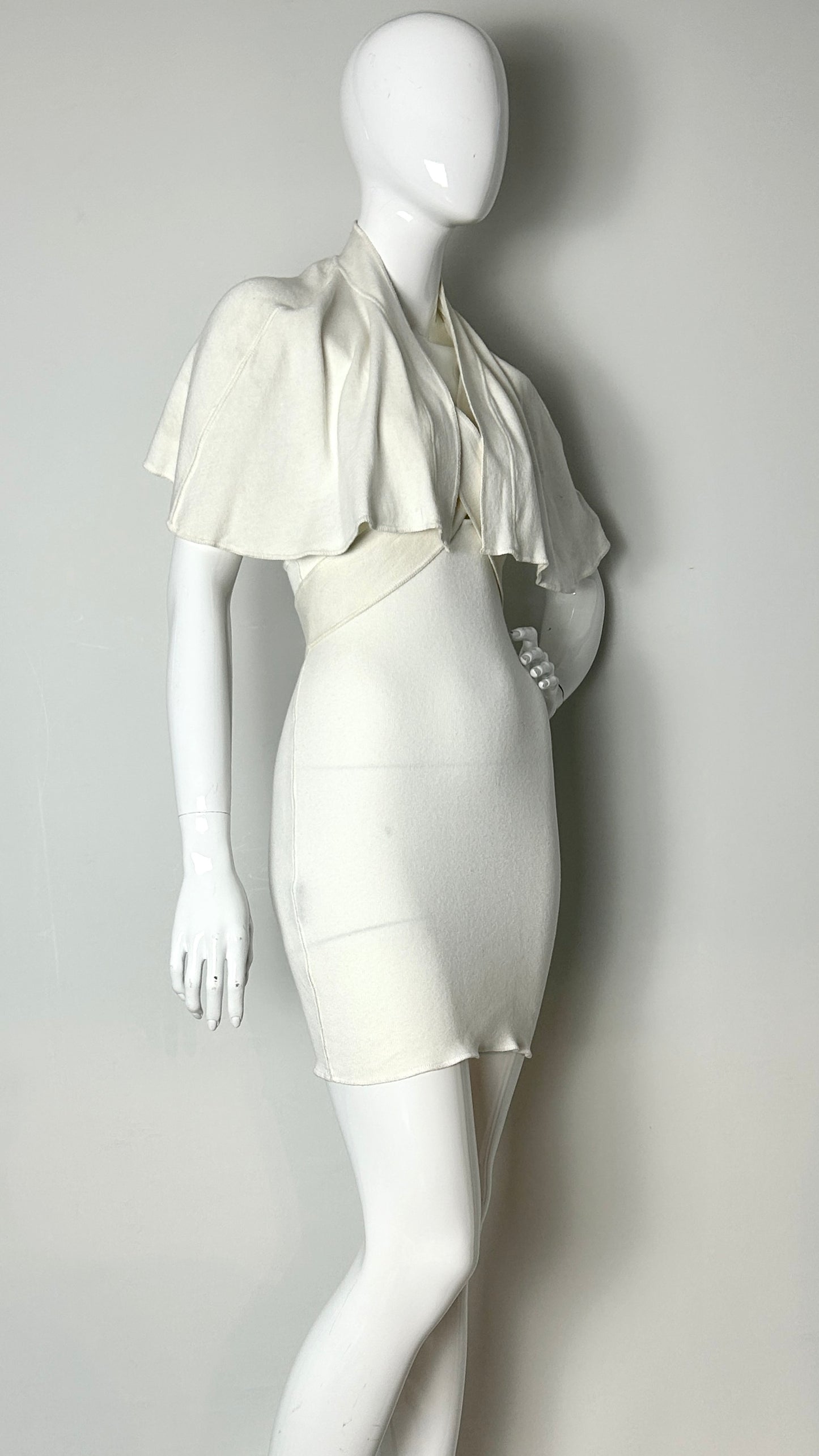Junior Gaultier white skirt with crossover shawl