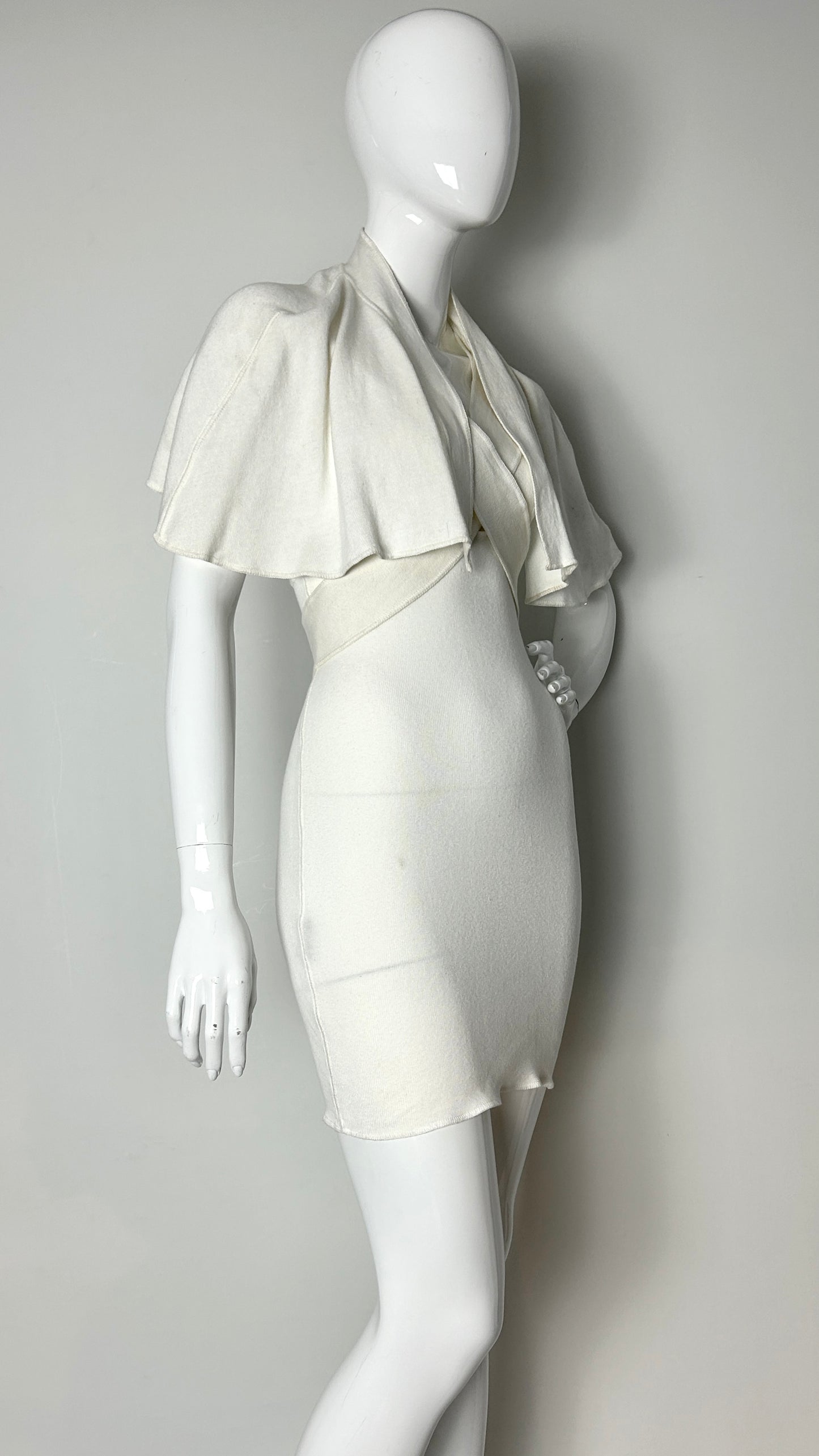 Junior Gaultier white skirt with crossover shawl