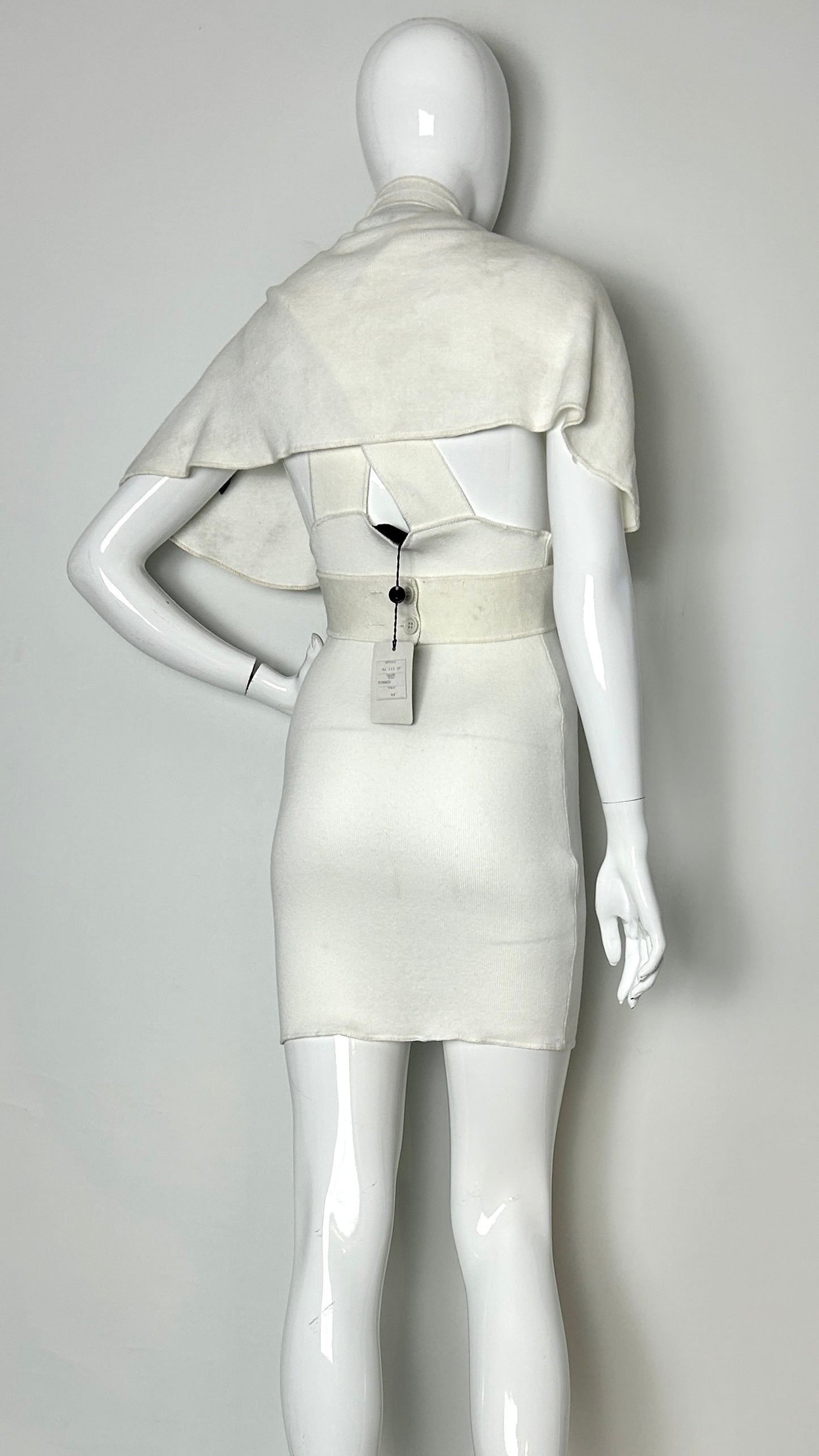 Junior Gaultier white skirt with crossover shawl