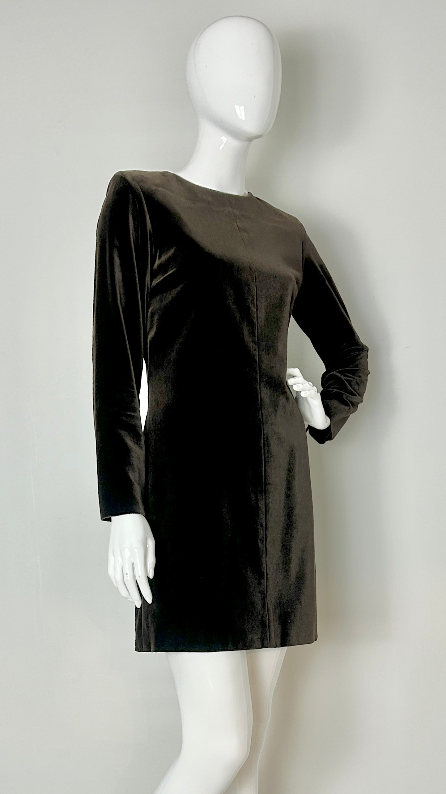 Yves Saint Laurent brown velvet dress