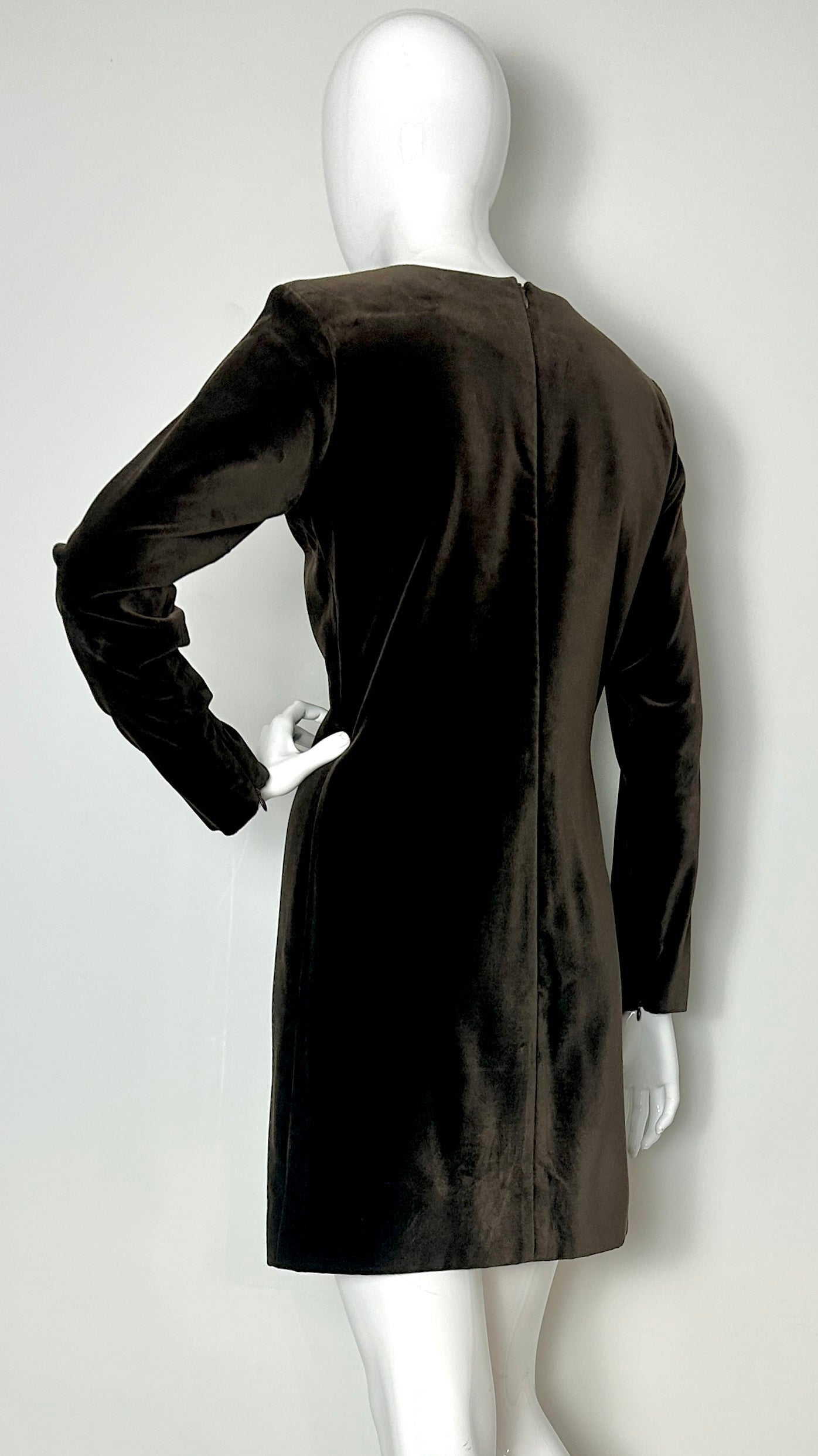 Yves Saint Laurent brown velvet dress