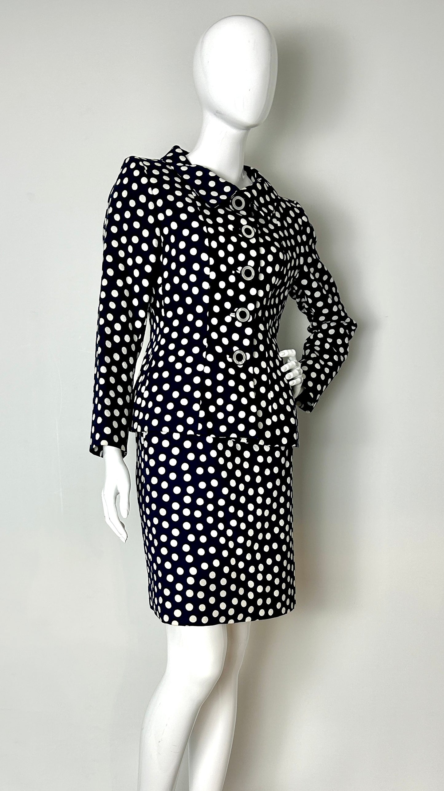Yves Saint Laurent polkadot skirt suit