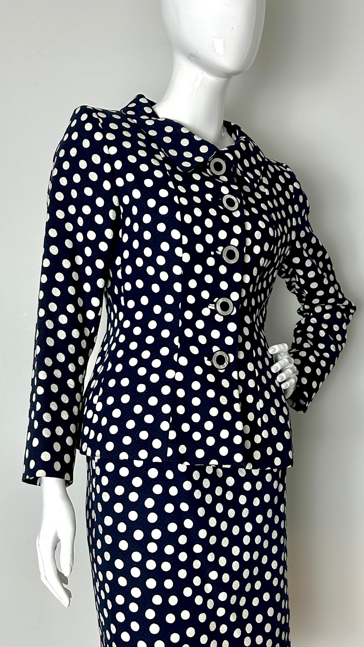 Yves Saint Laurent polkadot skirt suit