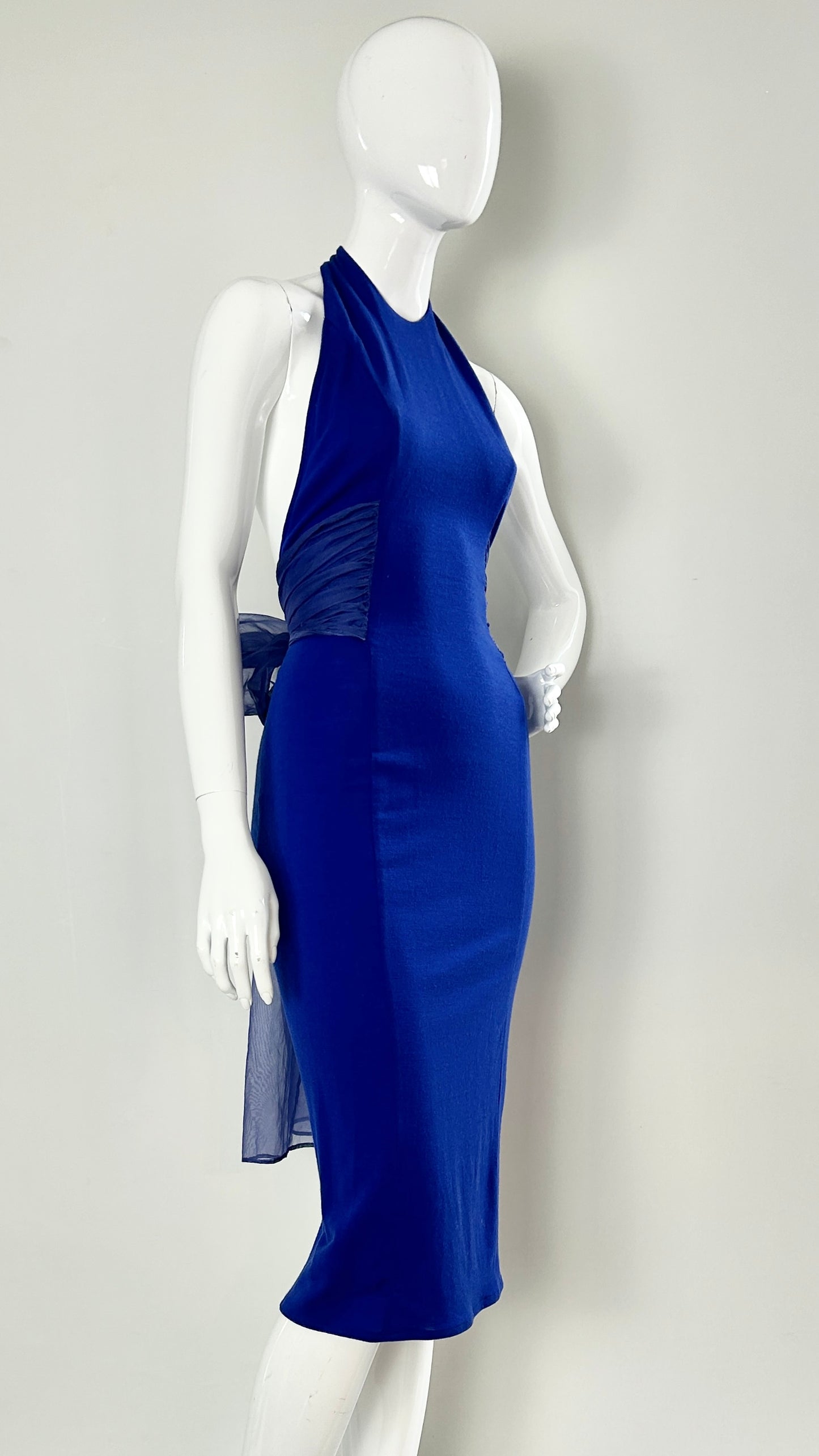 Swanky Modes jersey dress with chiffon tie