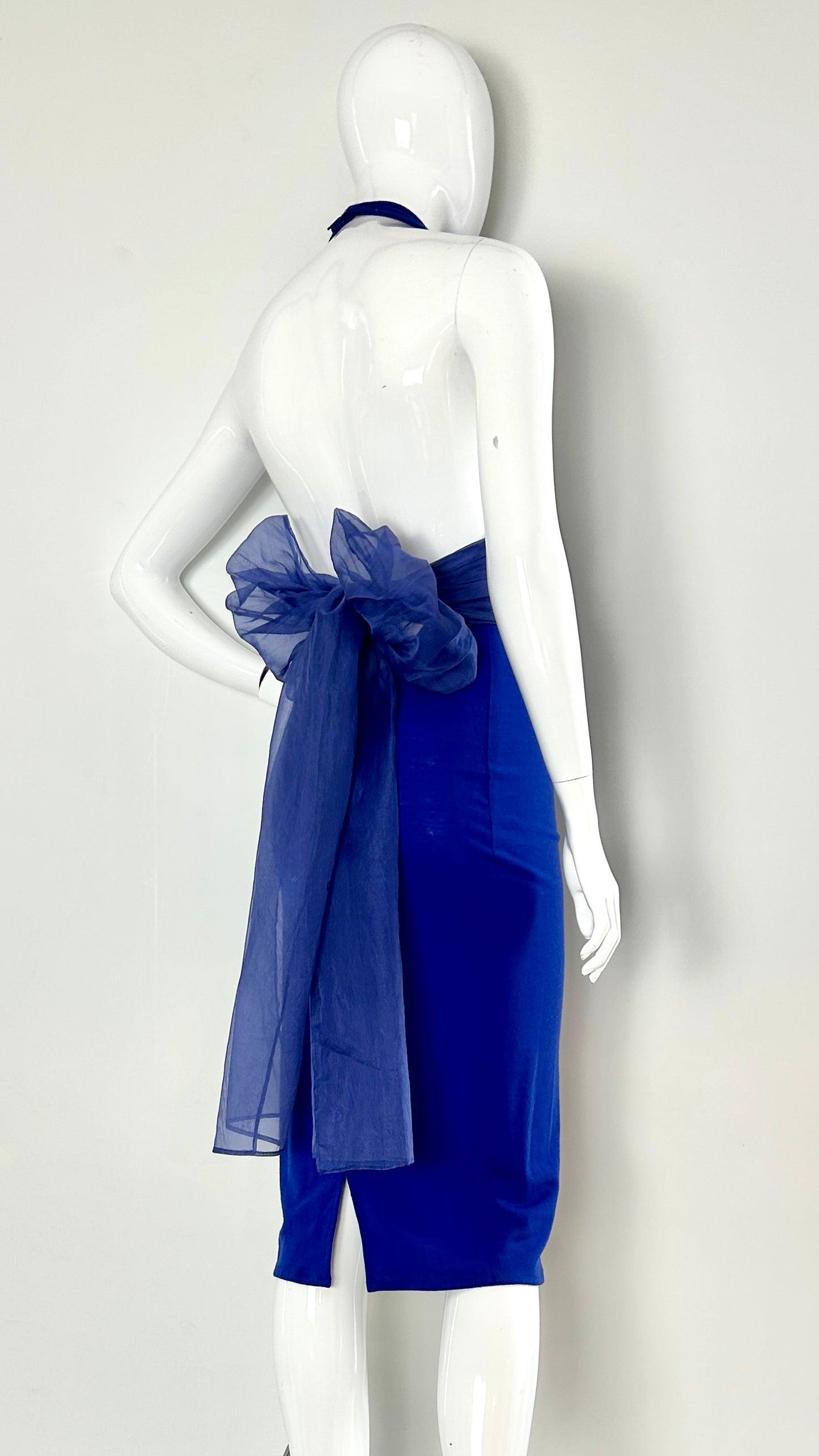 Swanky Modes jersey dress with chiffon tie