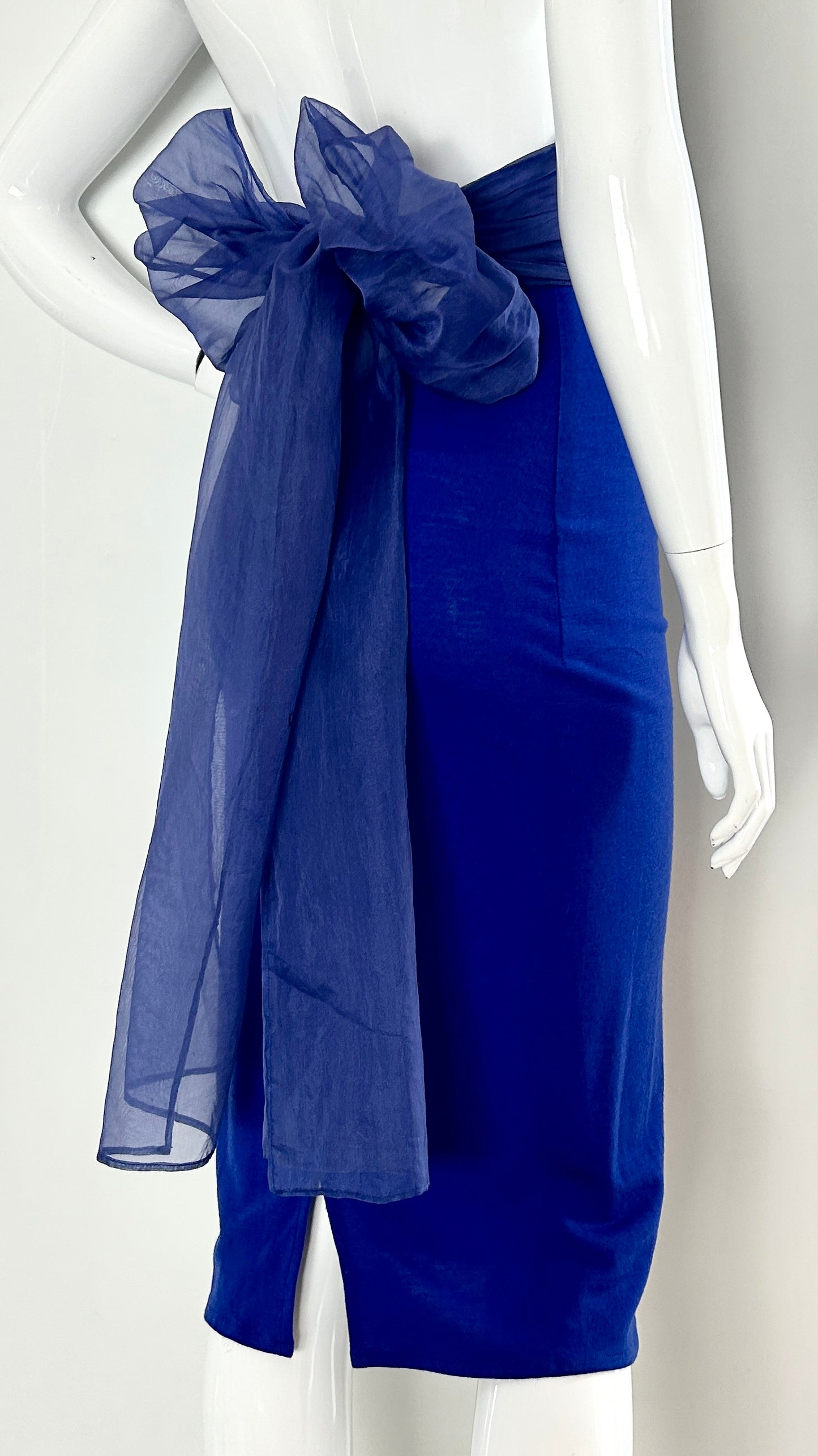 Swanky Modes jersey dress with chiffon tie