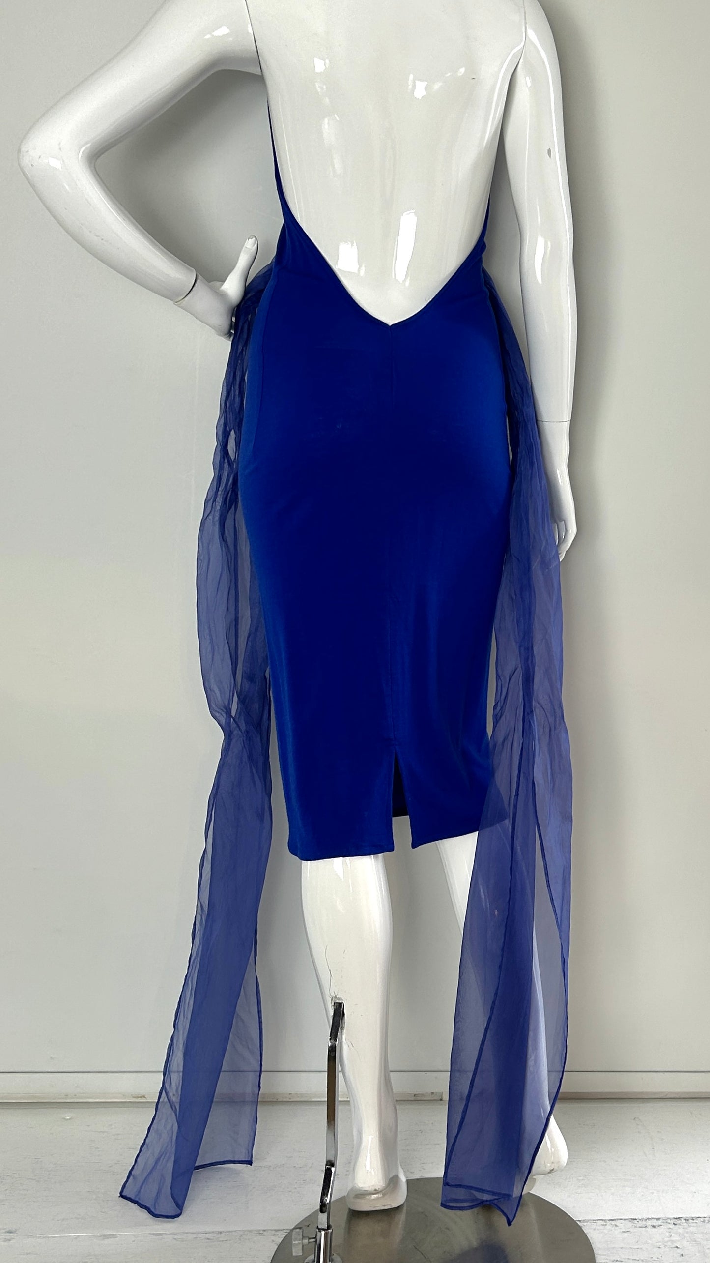 Swanky Modes jersey dress with chiffon tie