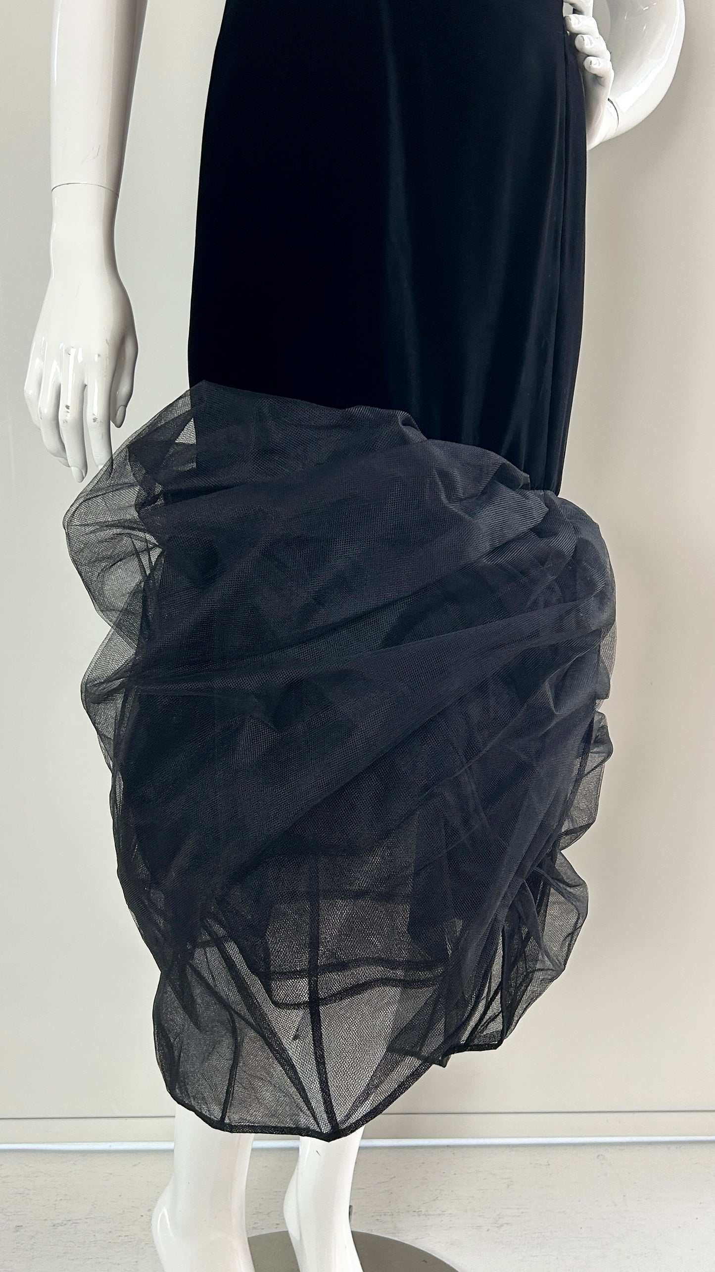 Karl Lagerfeld velvet dress with tulle puff ball