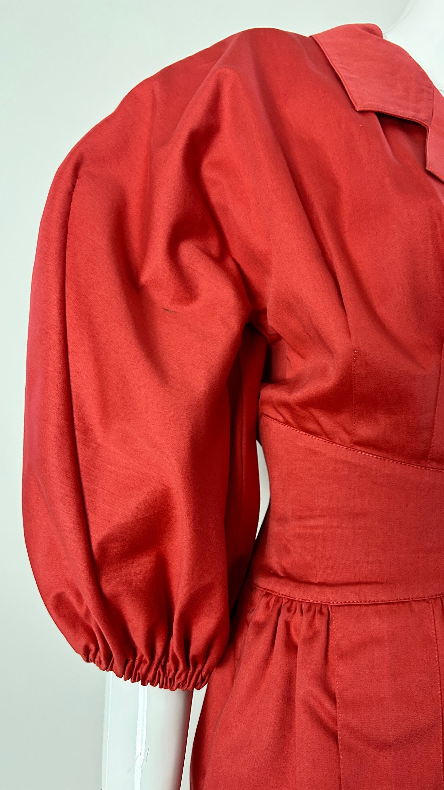 Karl Lagerfeld red suit/dress with exaggerated sleeve