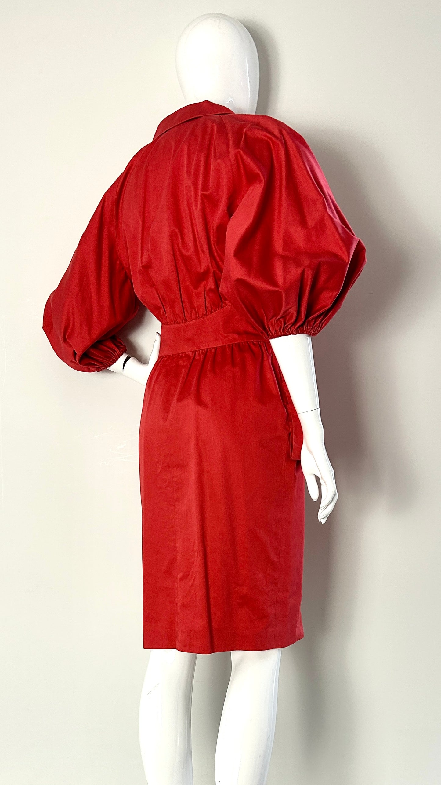 Karl Lagerfeld red suit/dress with exaggerated sleeve