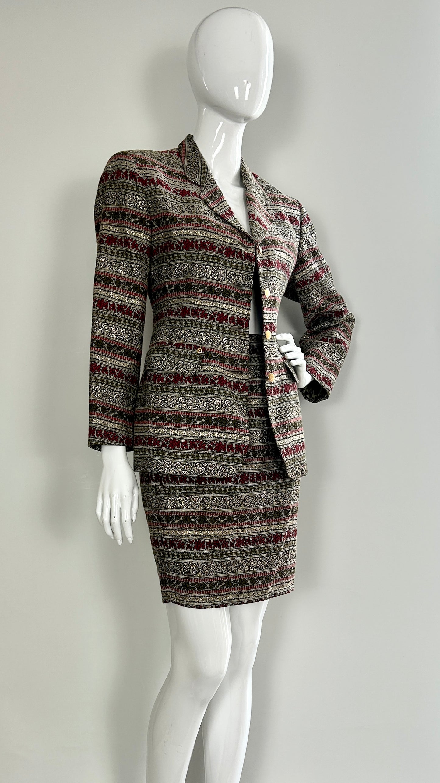 Junior Gaultier brocade two piece suit