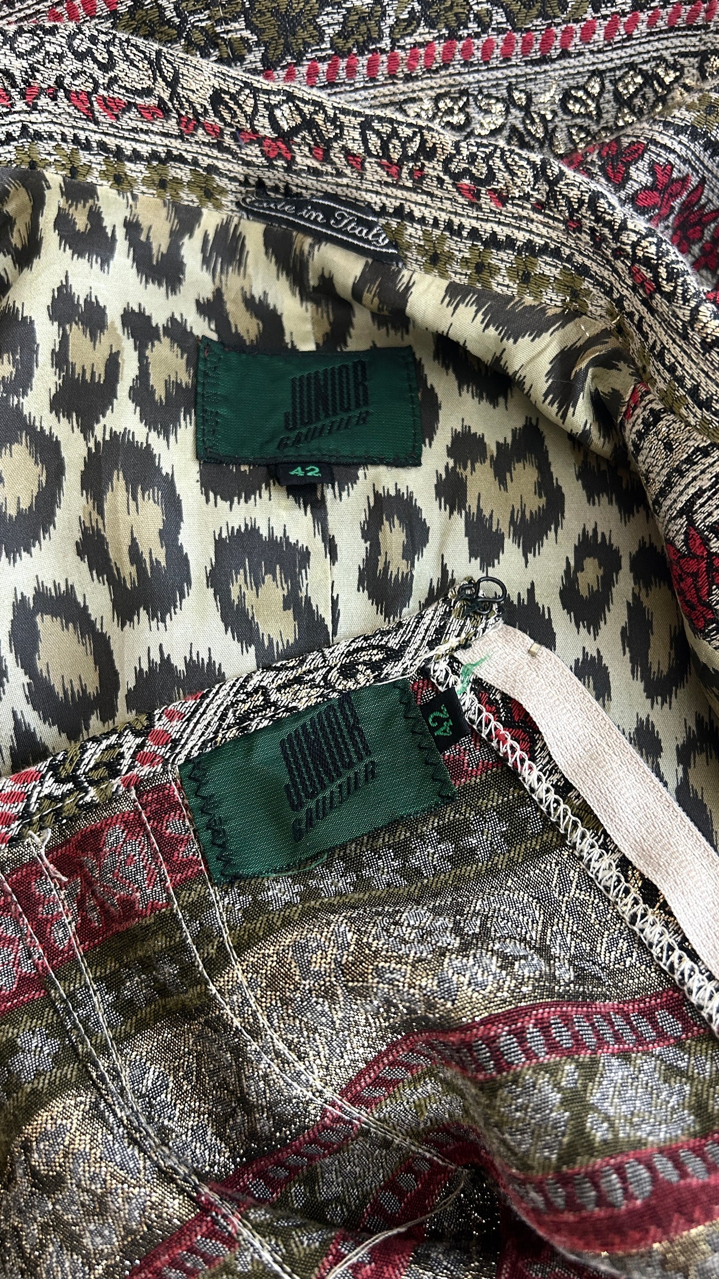 Junior Gaultier brocade two piece suit