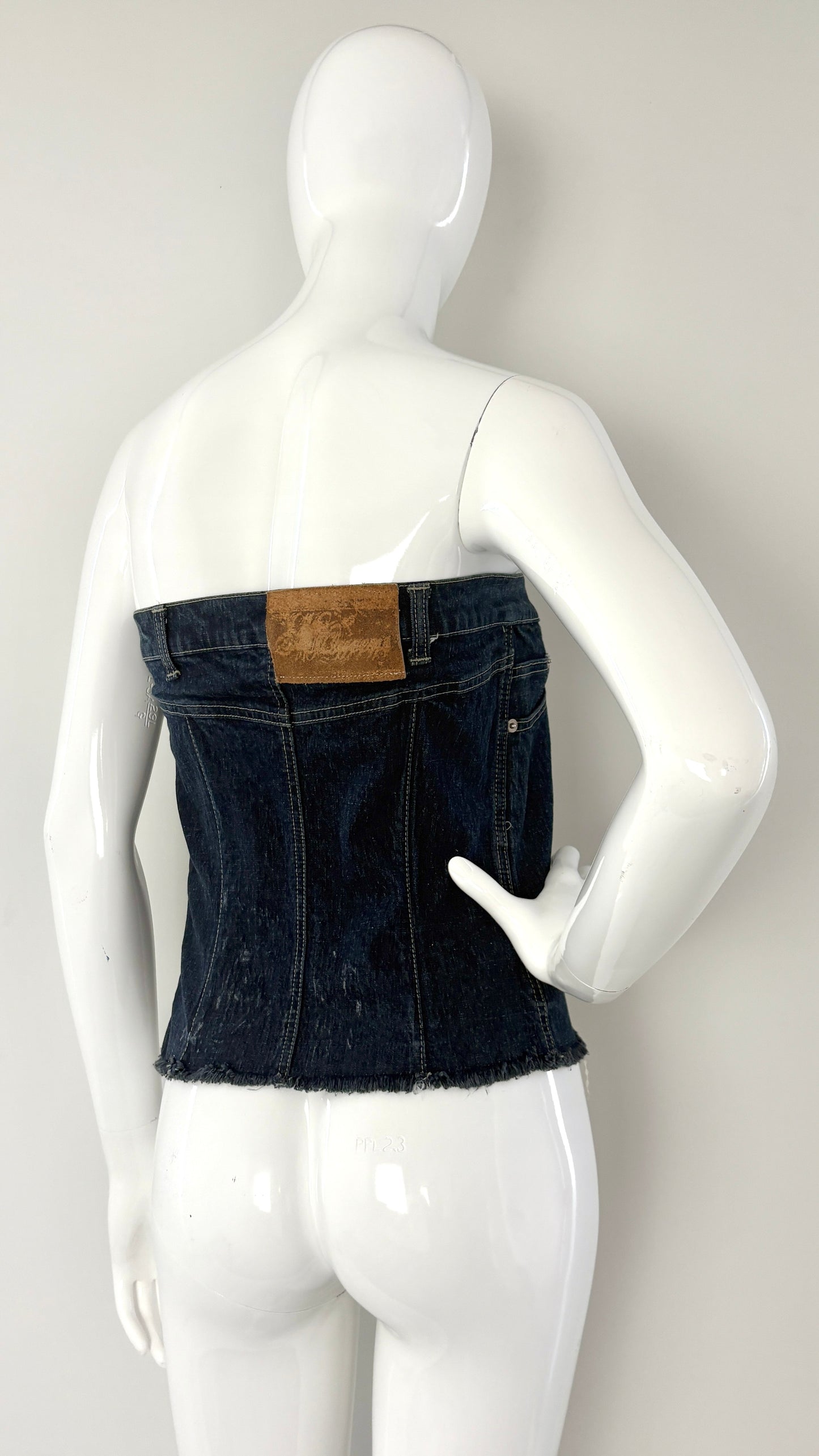 Alexander McQueen denim corset top