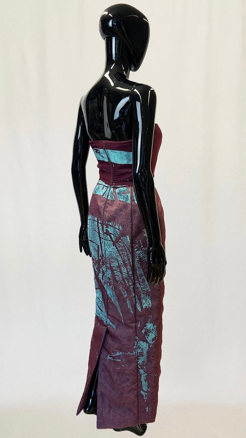 Margiela S/S 2016 printed organza layered neoprene dress