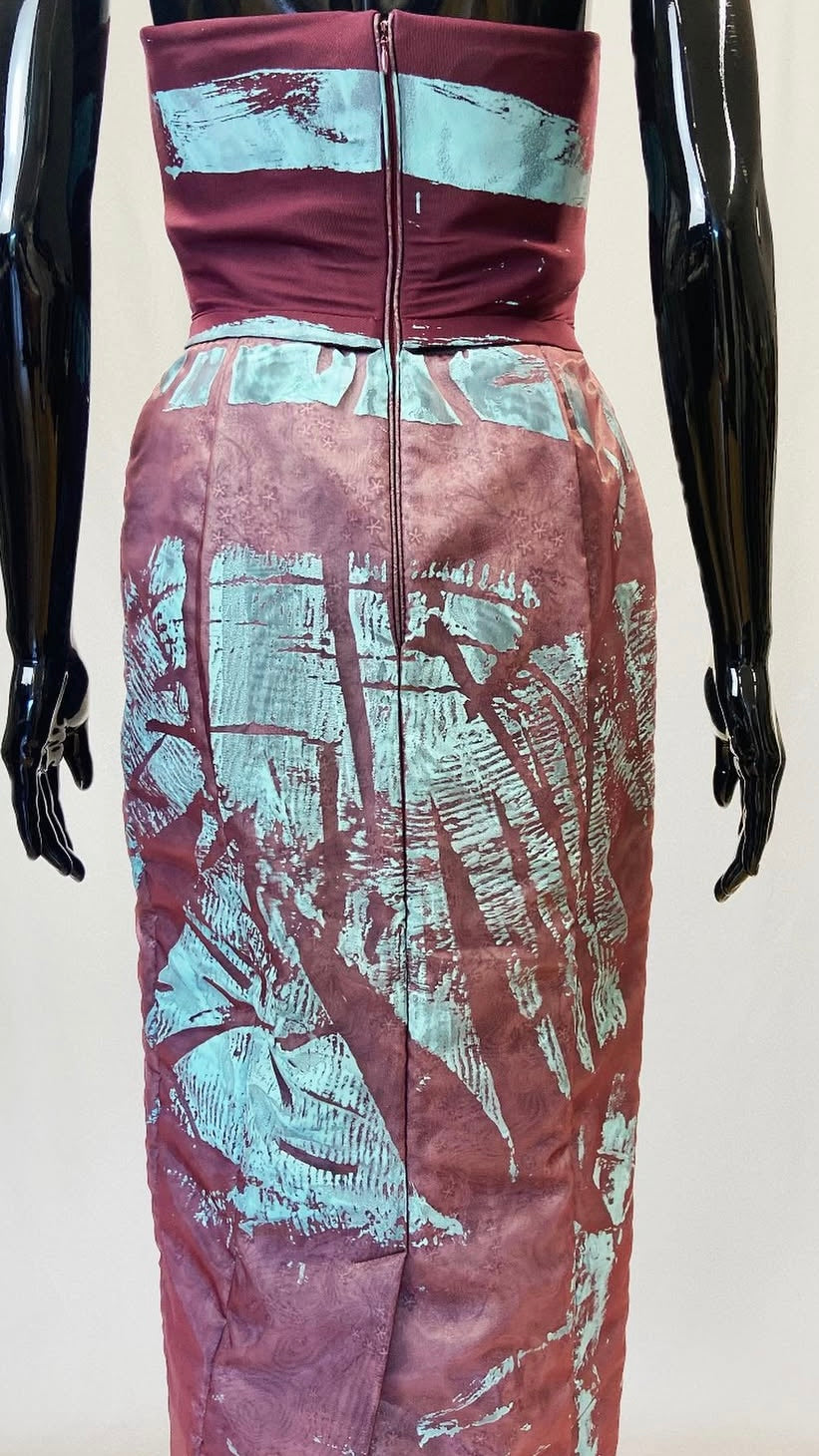 Margiela S/S 2016 printed organza layered neoprene dress
