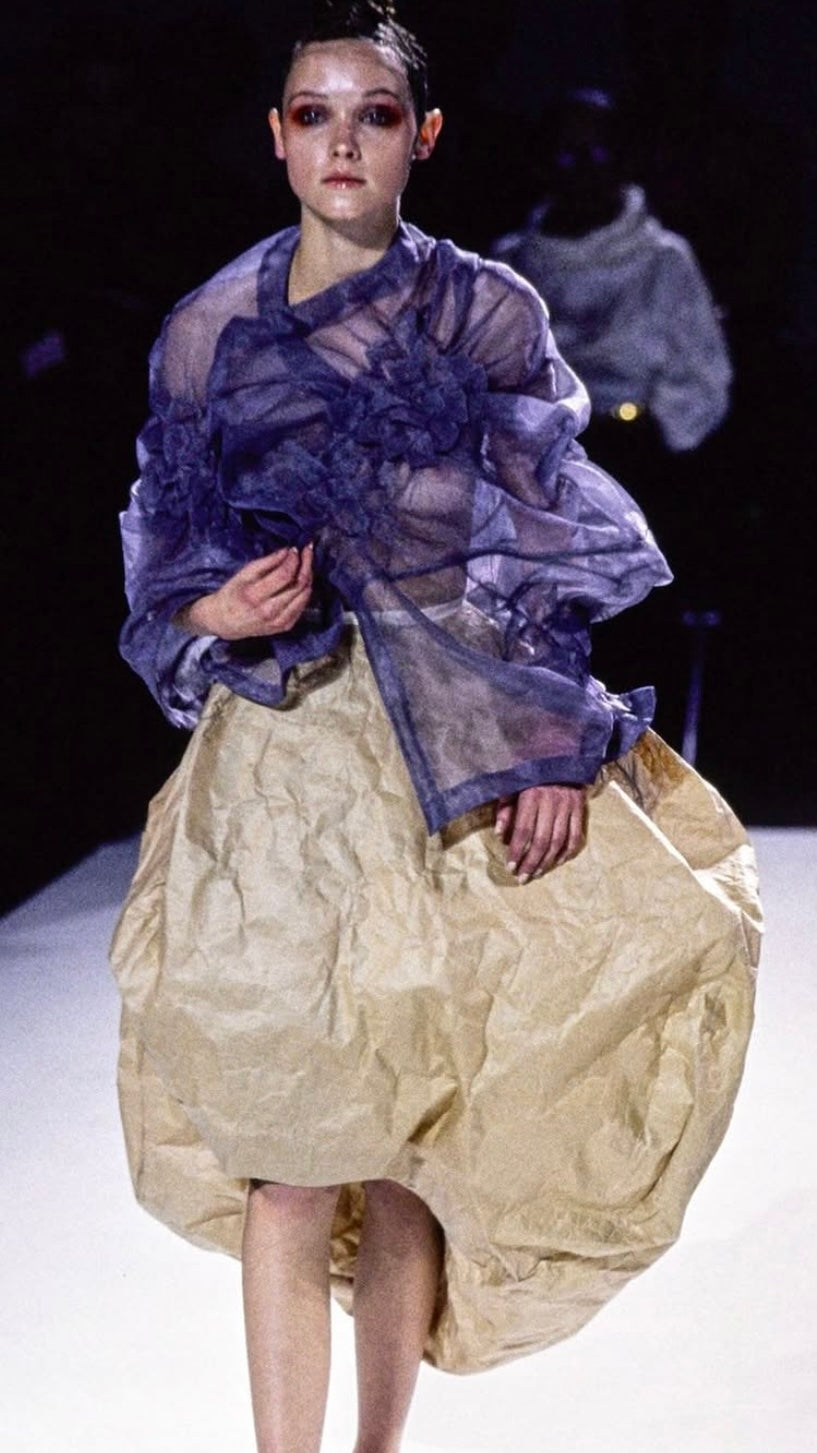 Comme des Garcons S/S 1997 'Body meets dress' paper skirt with envelope