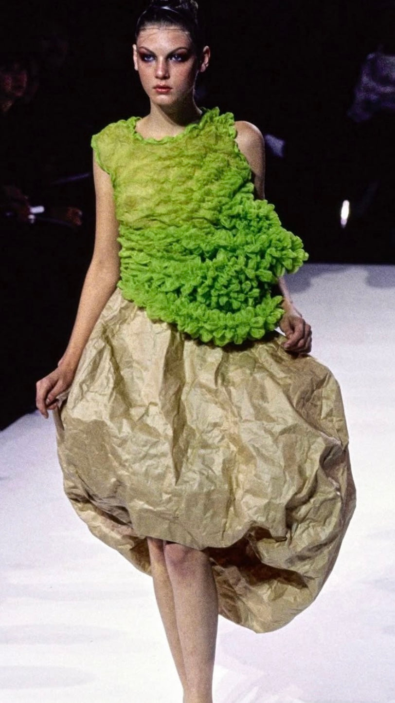 Comme des Garcons S/S 1997 'Body meets dress' paper skirt with envelope