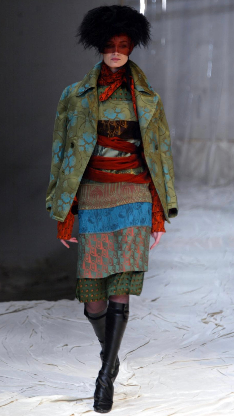 Jean Paul Gaultier A/W 2002 patchwork overlocked dress