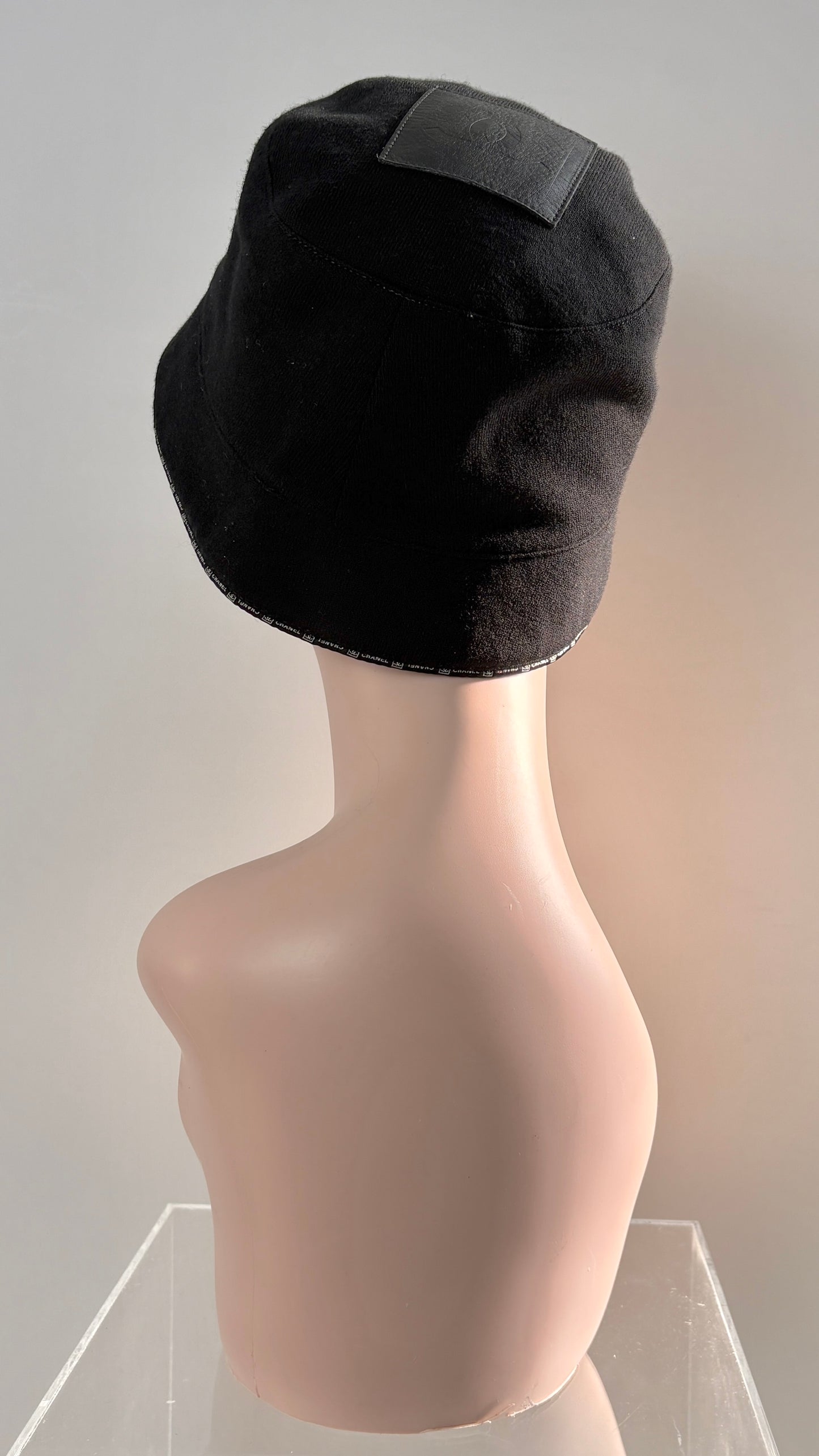 Chanel black wool bucket hat