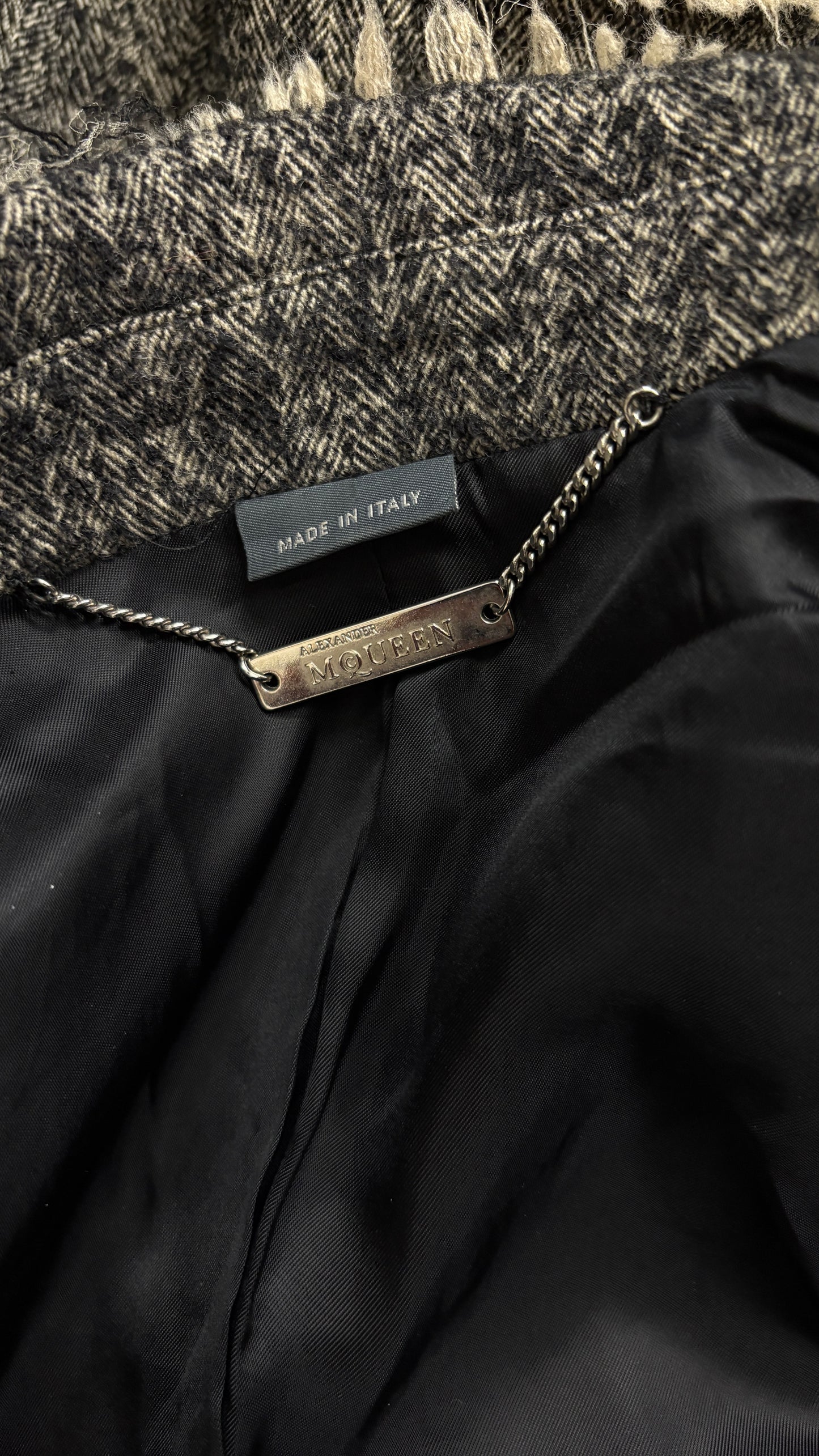 Alexander McQueen pre fall 2010 herringbone and silk suit