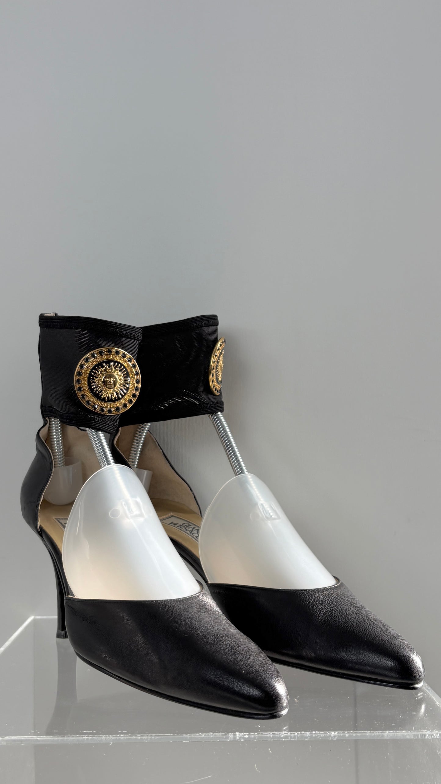 Gianni Versace emblem heels