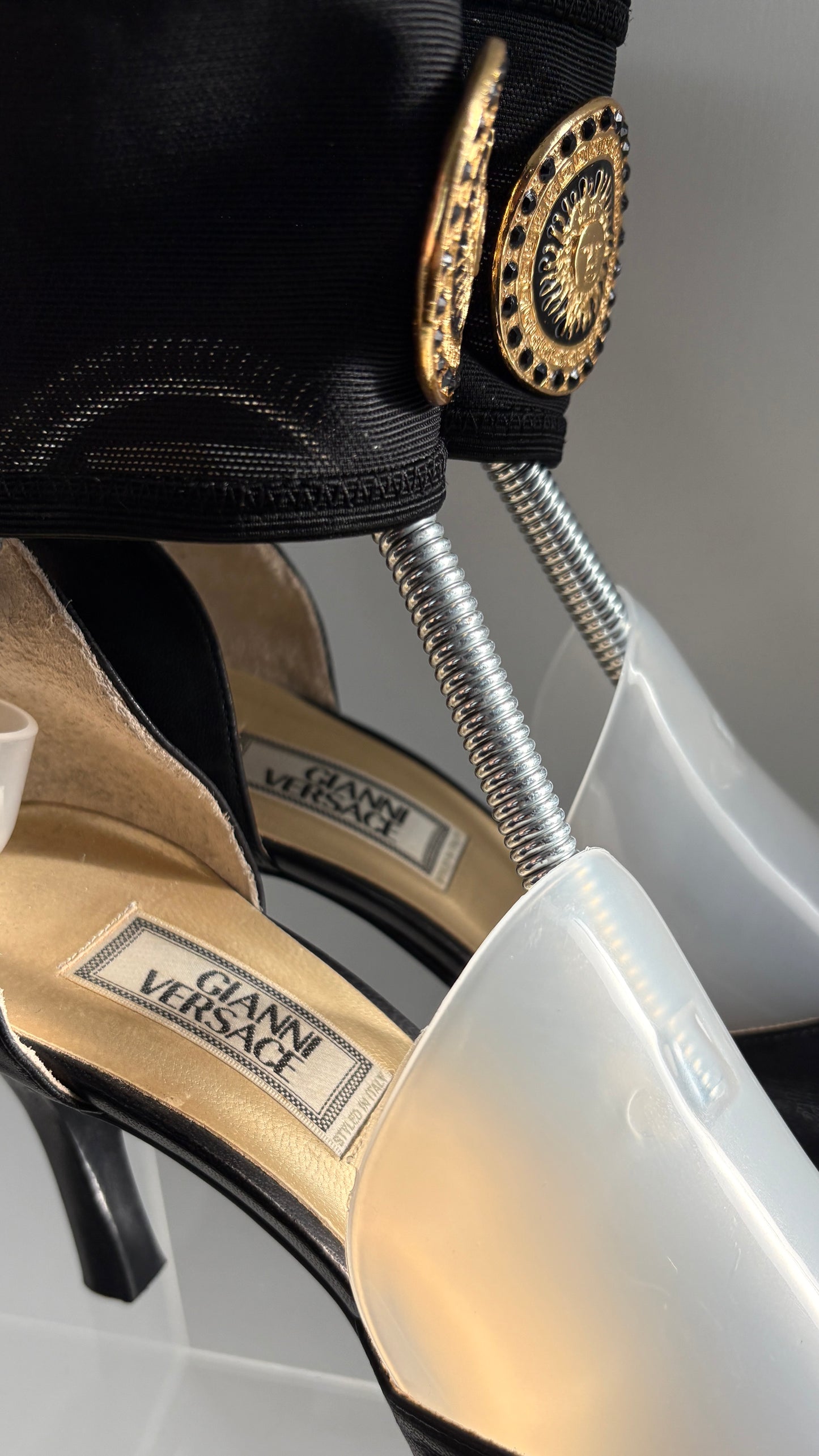 Gianni Versace emblem heels