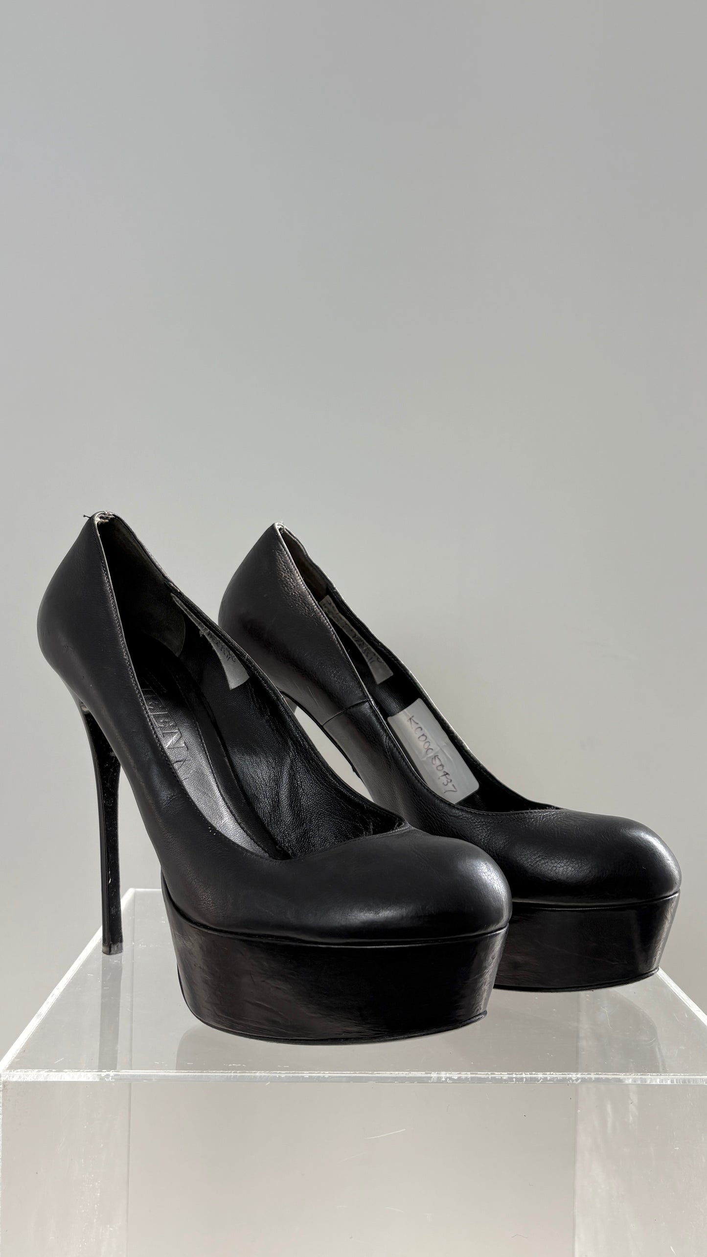 Alexander McQueen patent platform heels