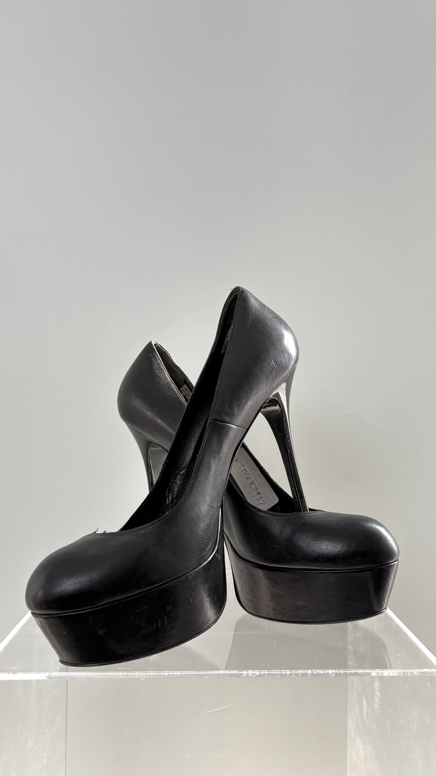Alexander McQueen patent platform heels