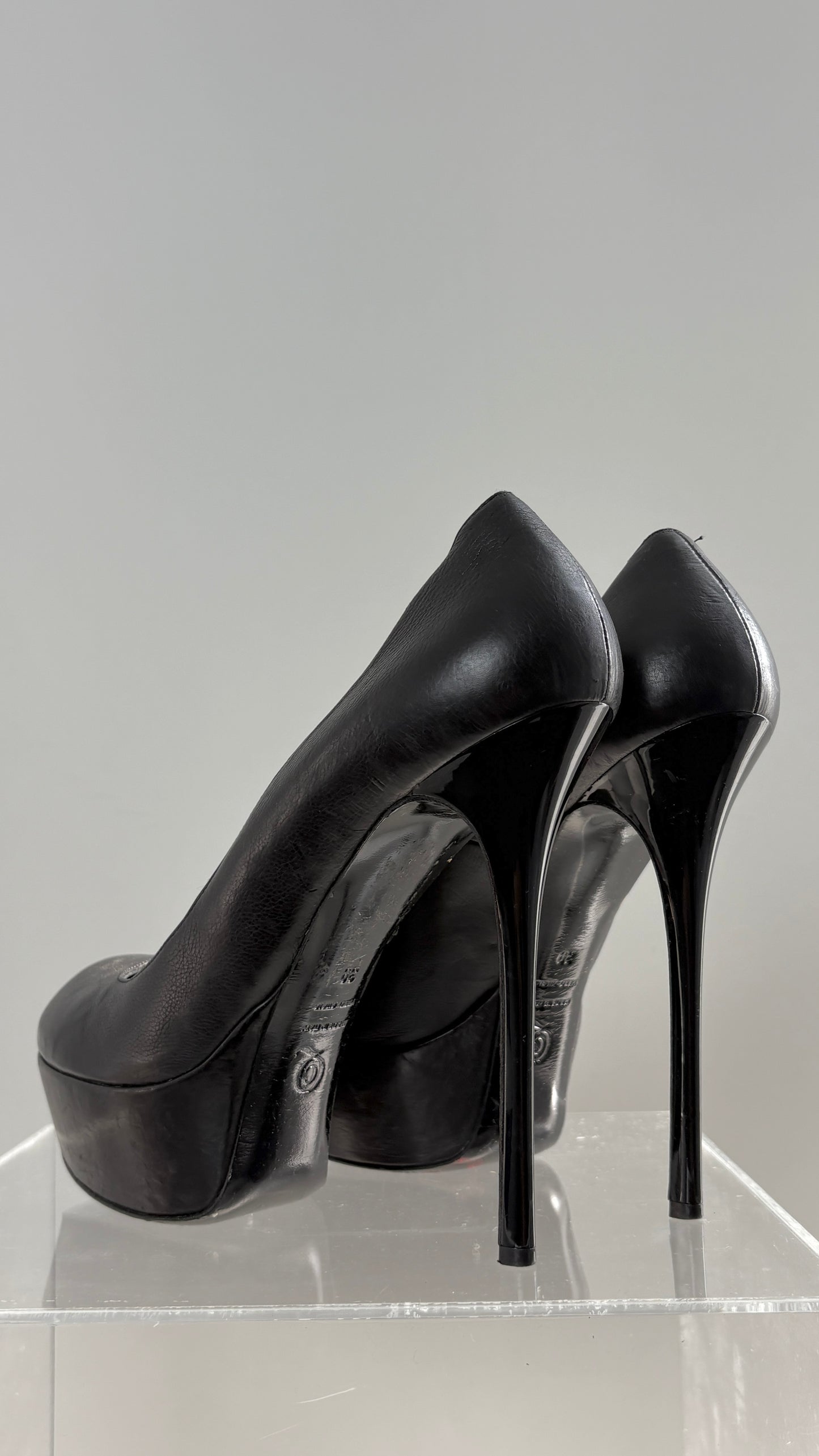 Alexander McQueen patent platform heels