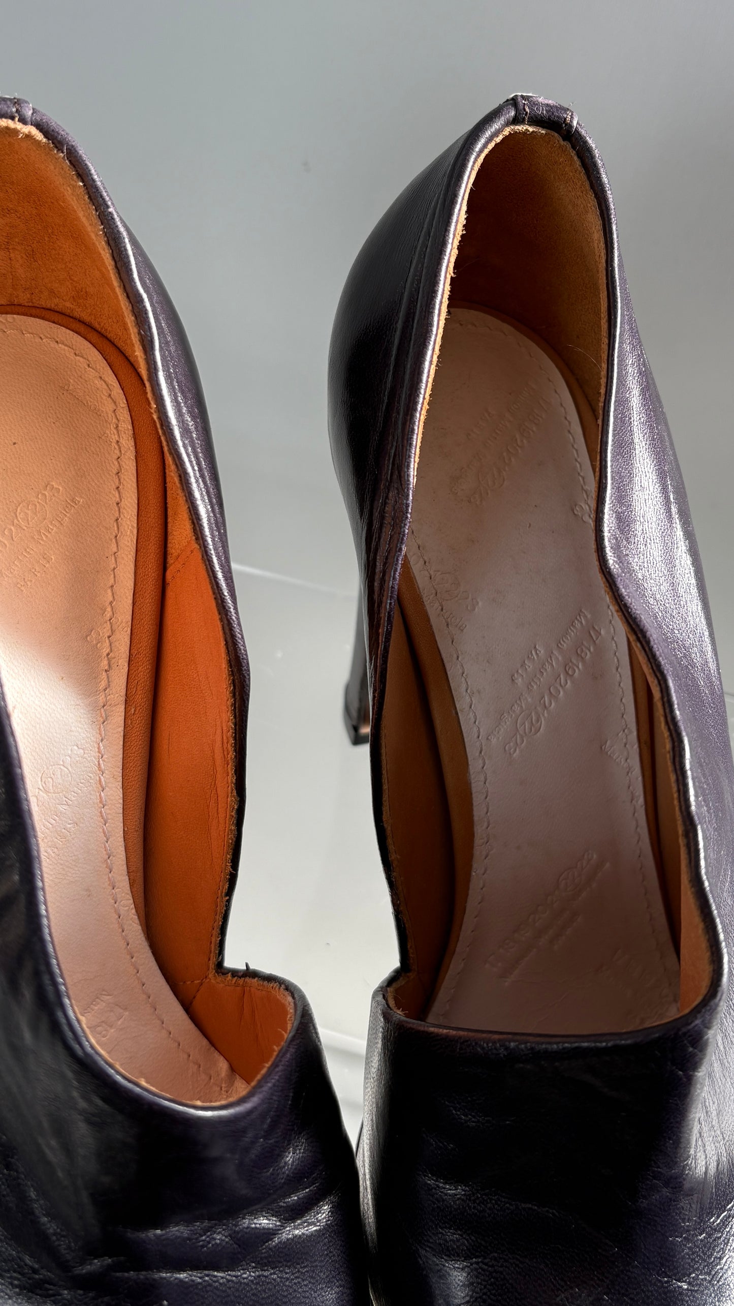 Margiela deep purple sculptural heels